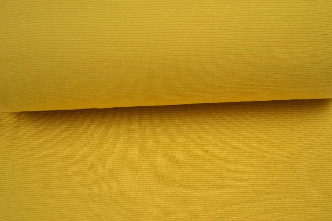 Bündchenstoff 1x1 garngefärbt streifen ocker