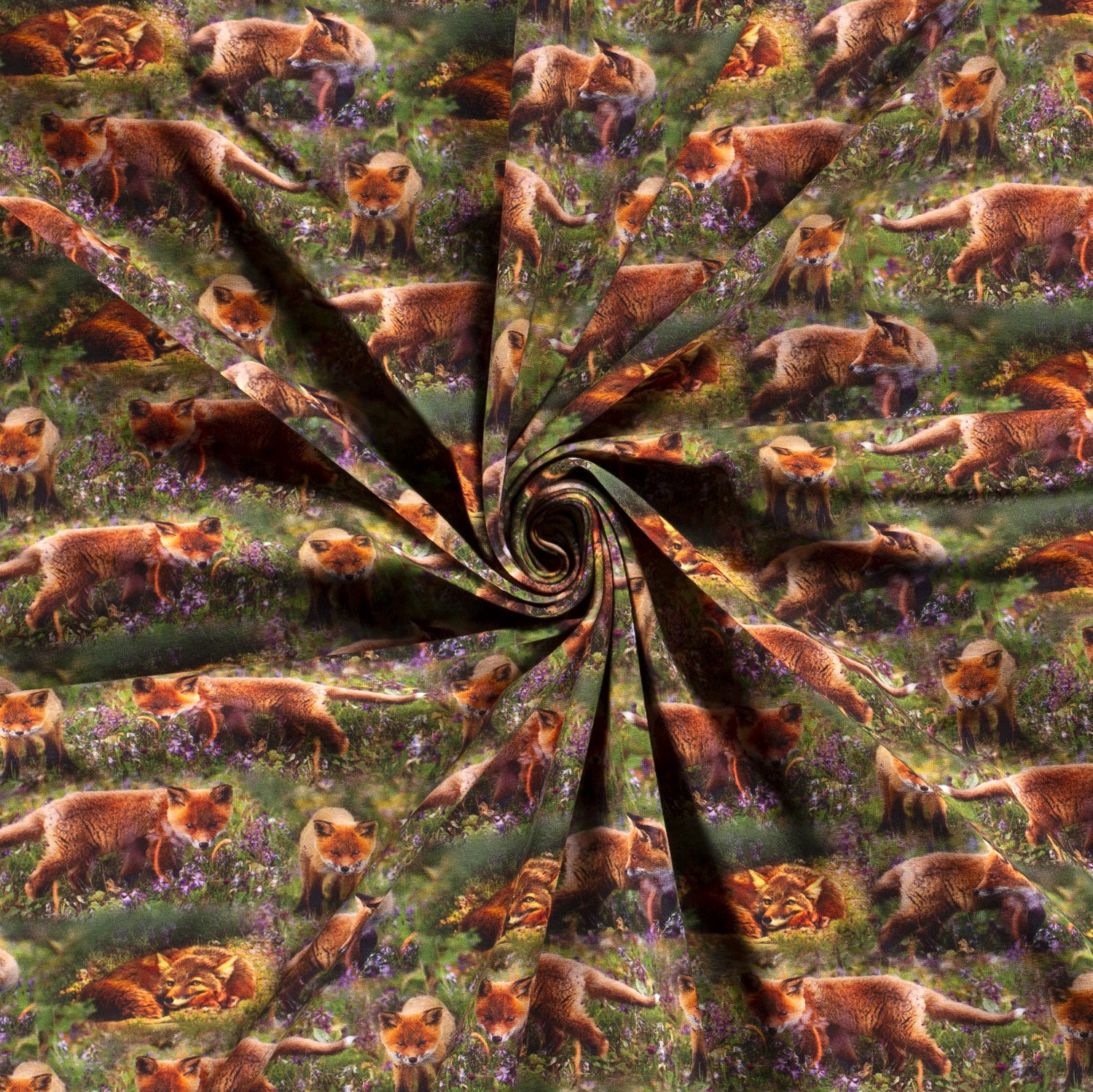 French Terry Digitaldruck, Füchse