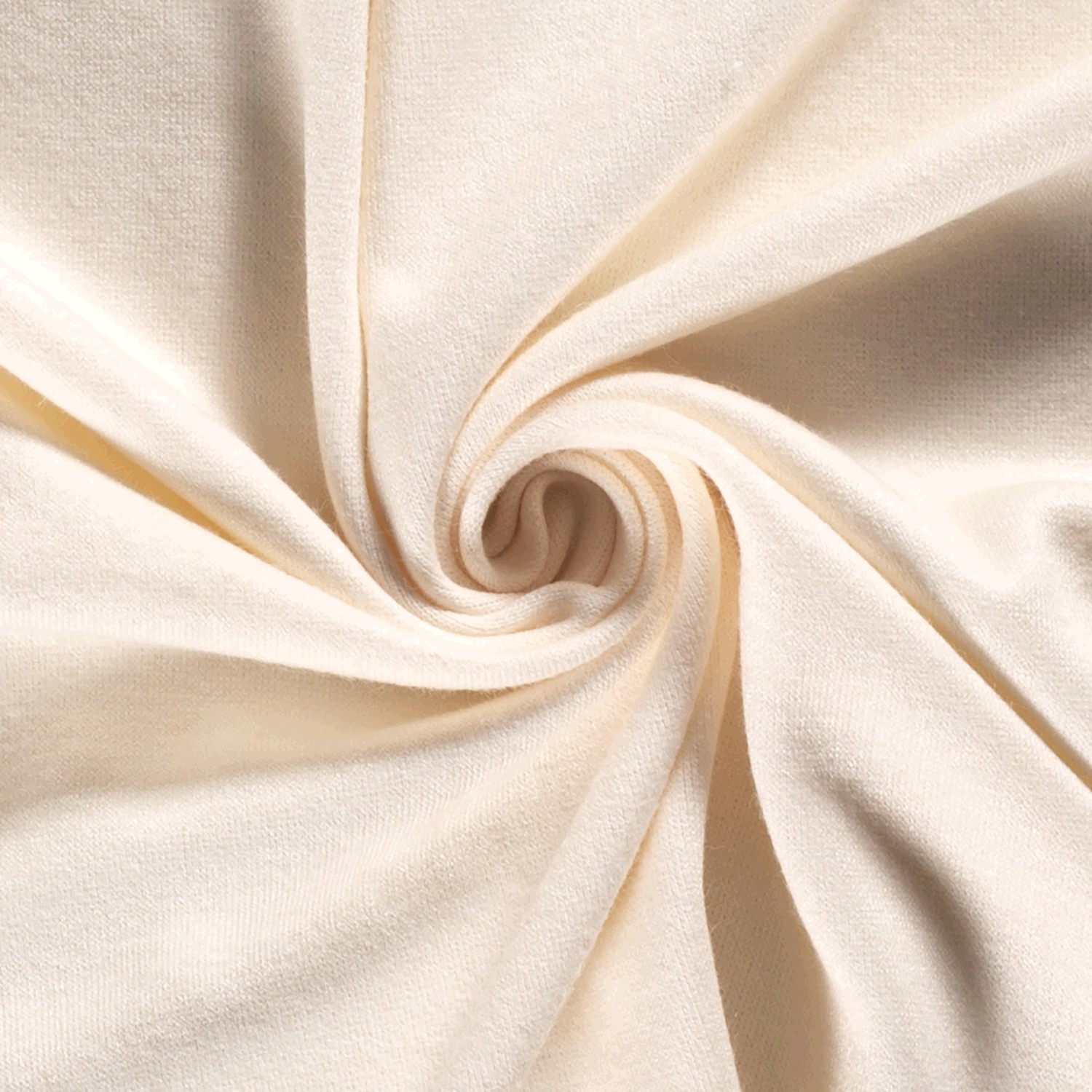 Strickstoff gebürstet uni wollweiß