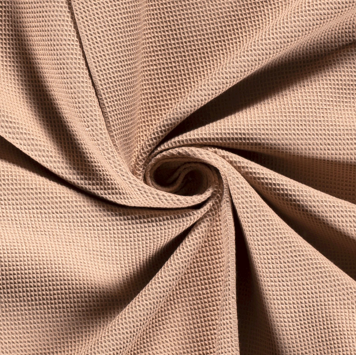 Waffelpiqué uni kamel