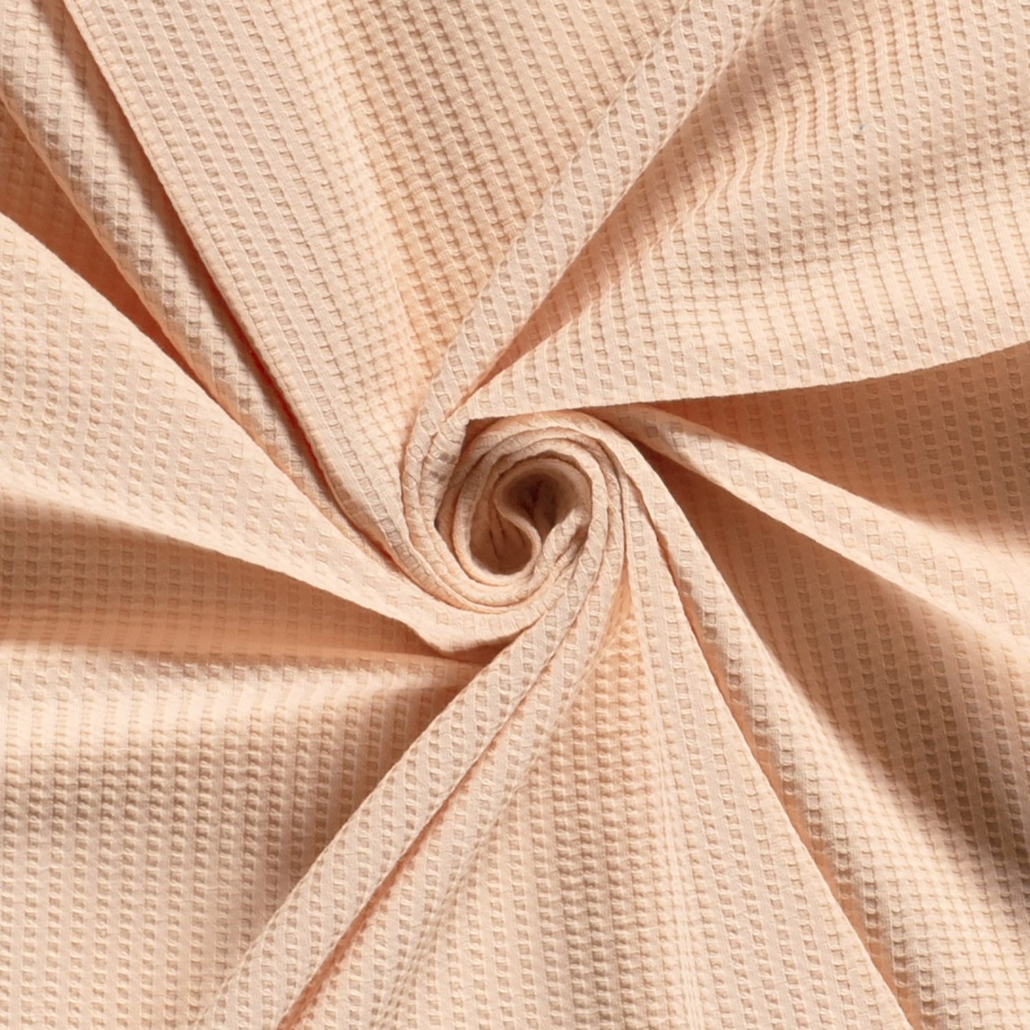 Gestrickter Waffel Stoff Uni Lachsfarbe