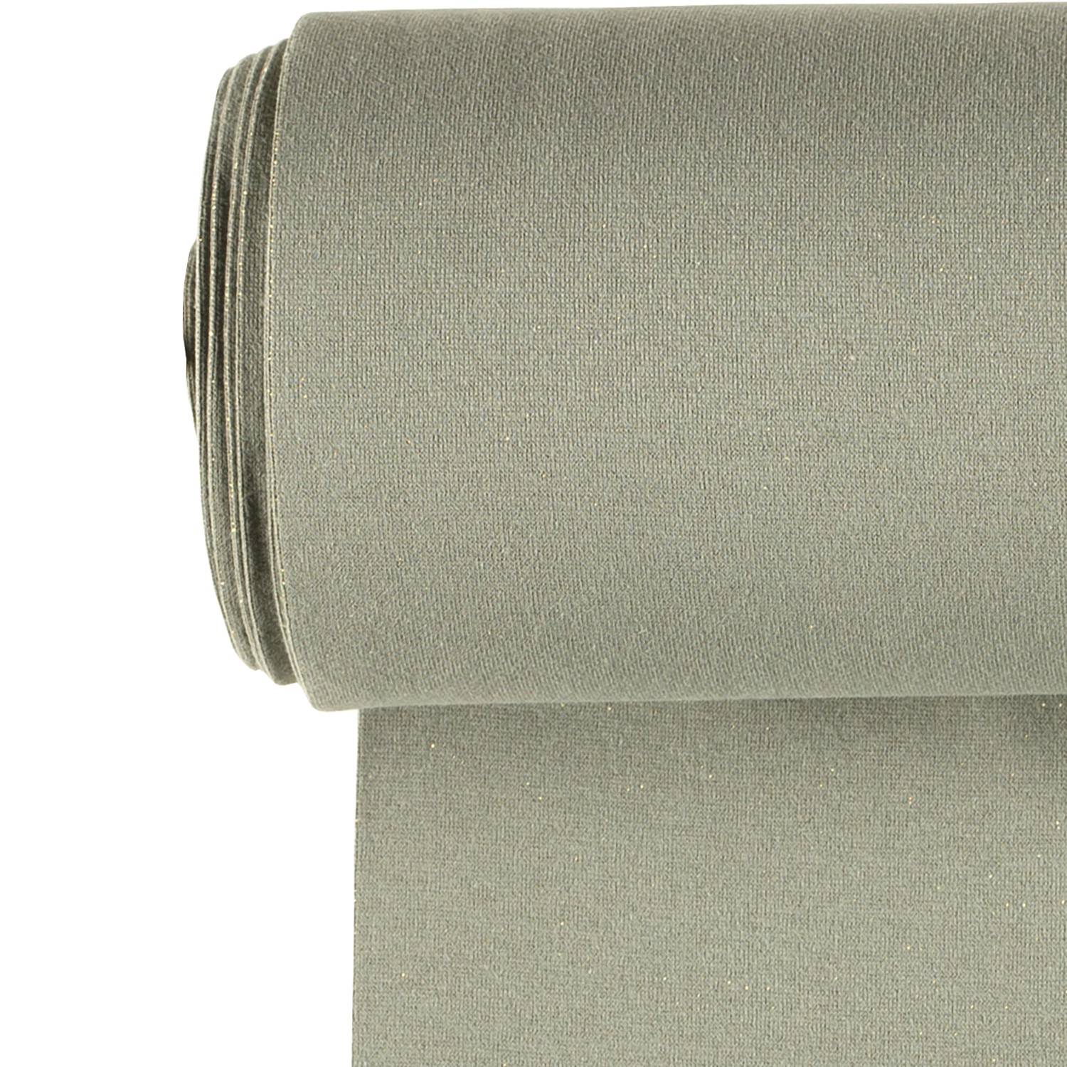 Bündchenstoff lurex uni khaki grün