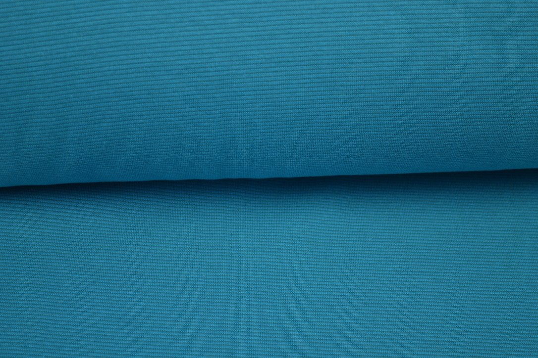 Bündchenstoff 1x1 garngefärbt streifen petrol