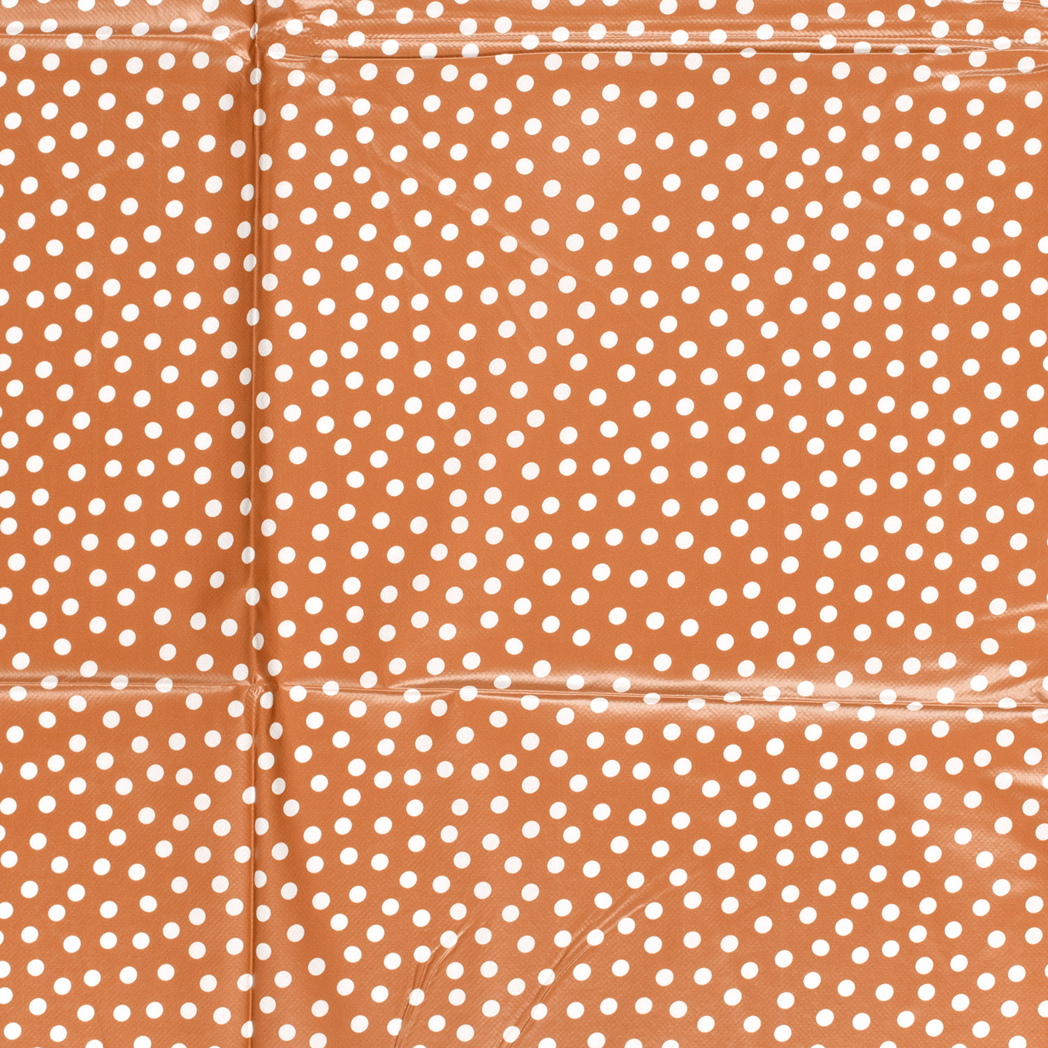 Beschichteter Dekostoff Stoff bedruckt Punkte orange