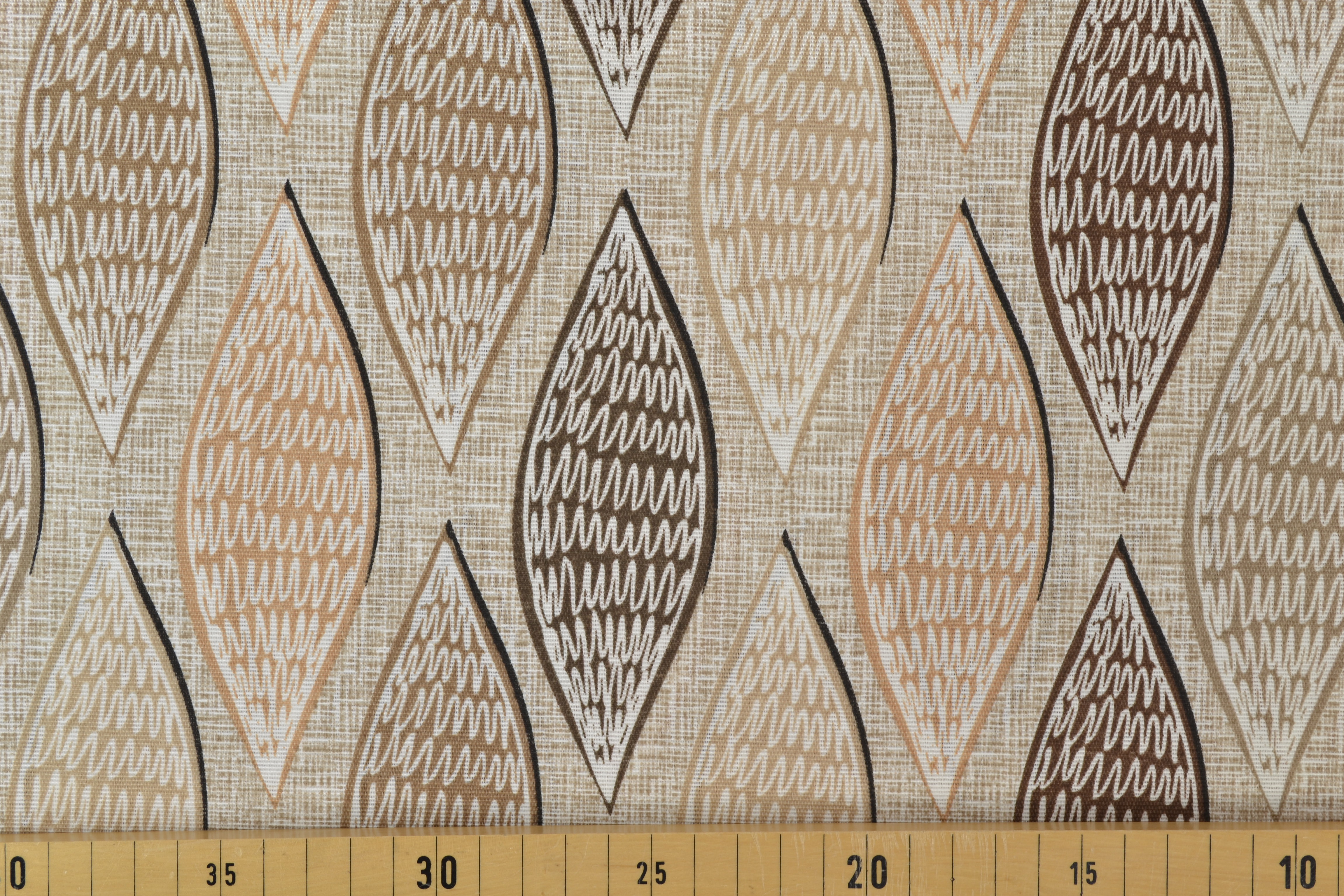 Canvas Deko Stoff geometrische Blätter, beige