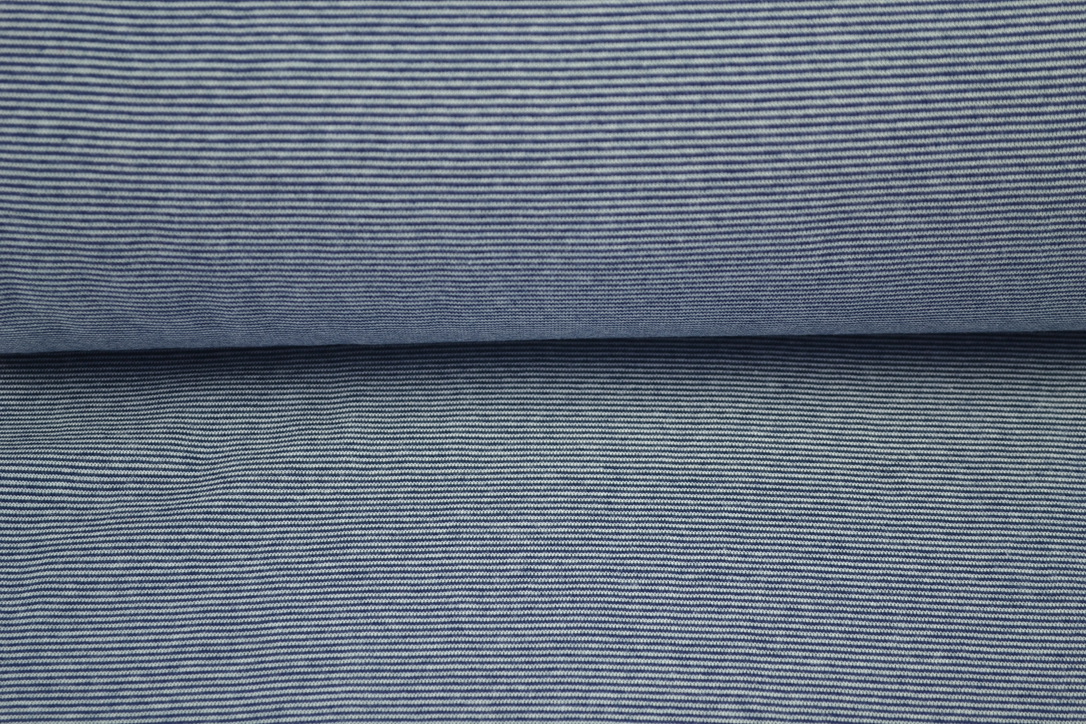 Bündchenstoff 1x1 garngefärbt streifen dunkelblau/marine