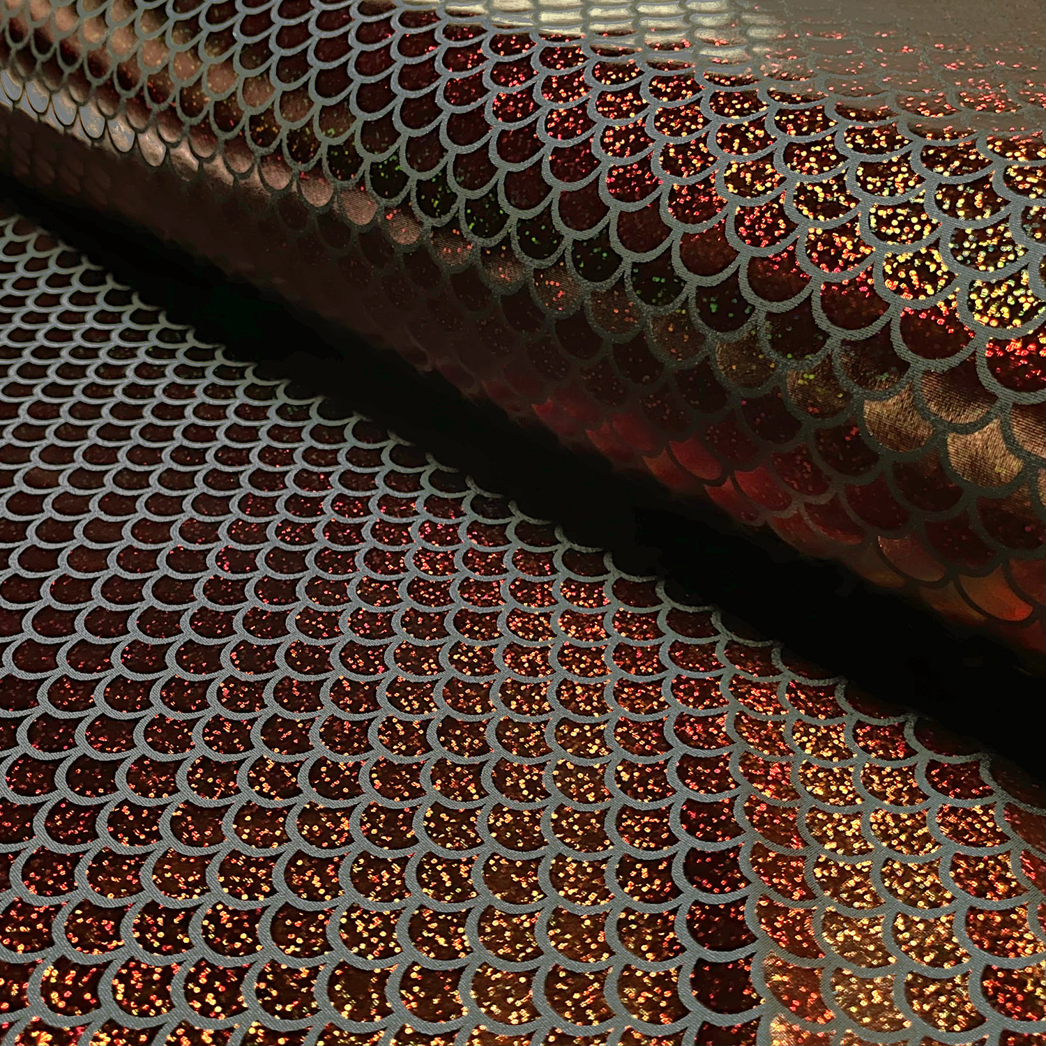 Lamé Stoff Foliendruck Meerjungfrau Bronze