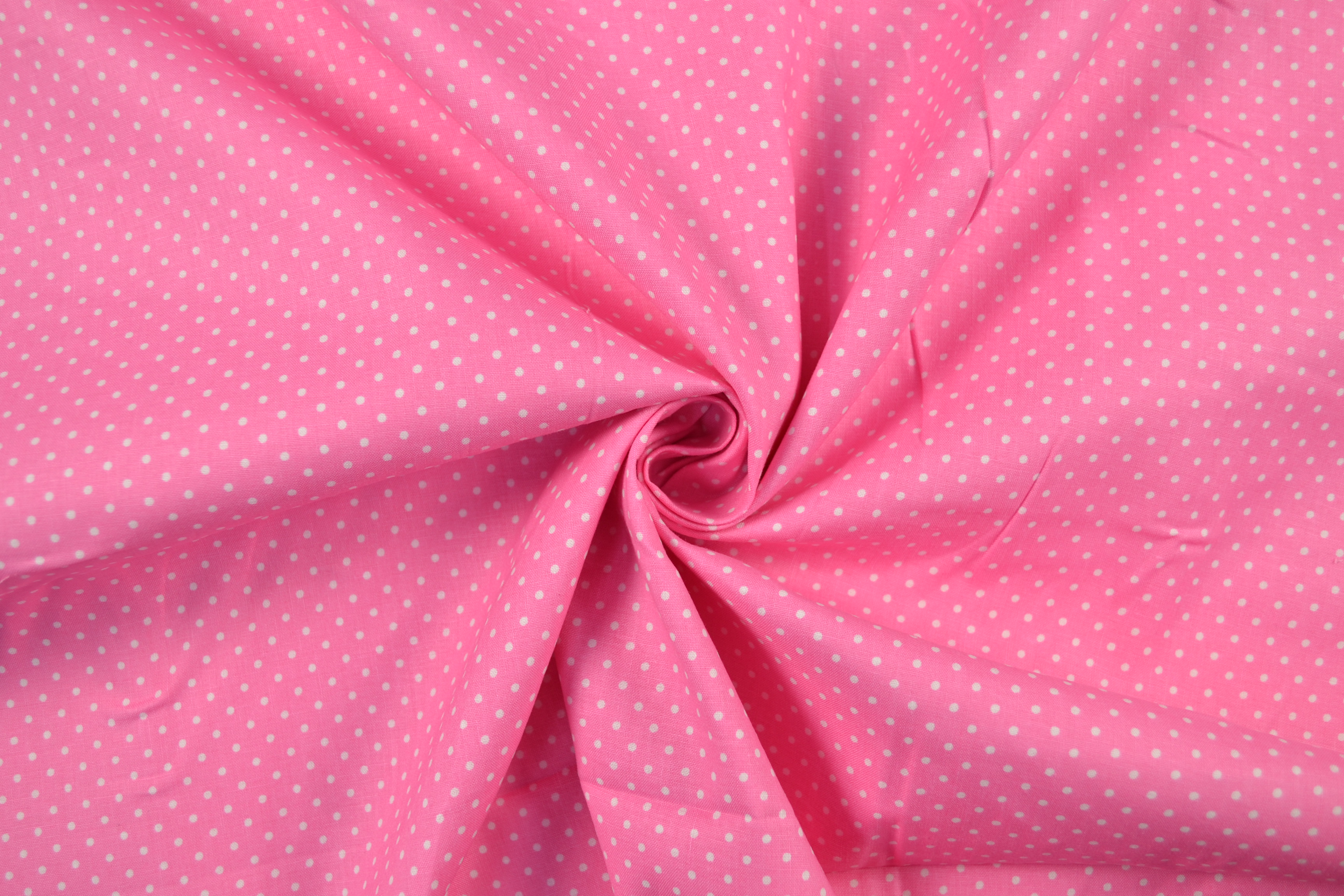 Baumwoll- Cretonne Tupfen klein, hellpink/ natur