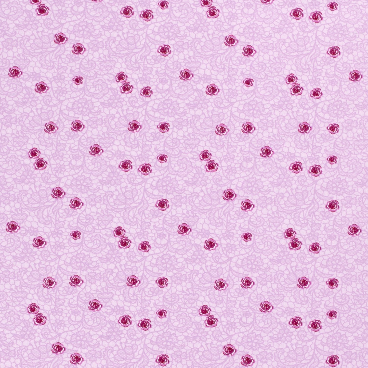 Baumwollstoff Popeline Blumen, rosa