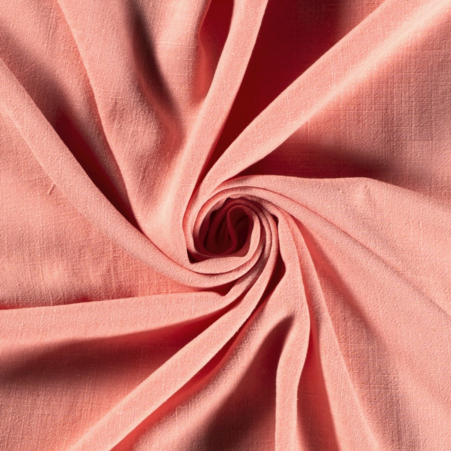 Gewebtes Viskose-Leinen Slub uni lachsfarbe