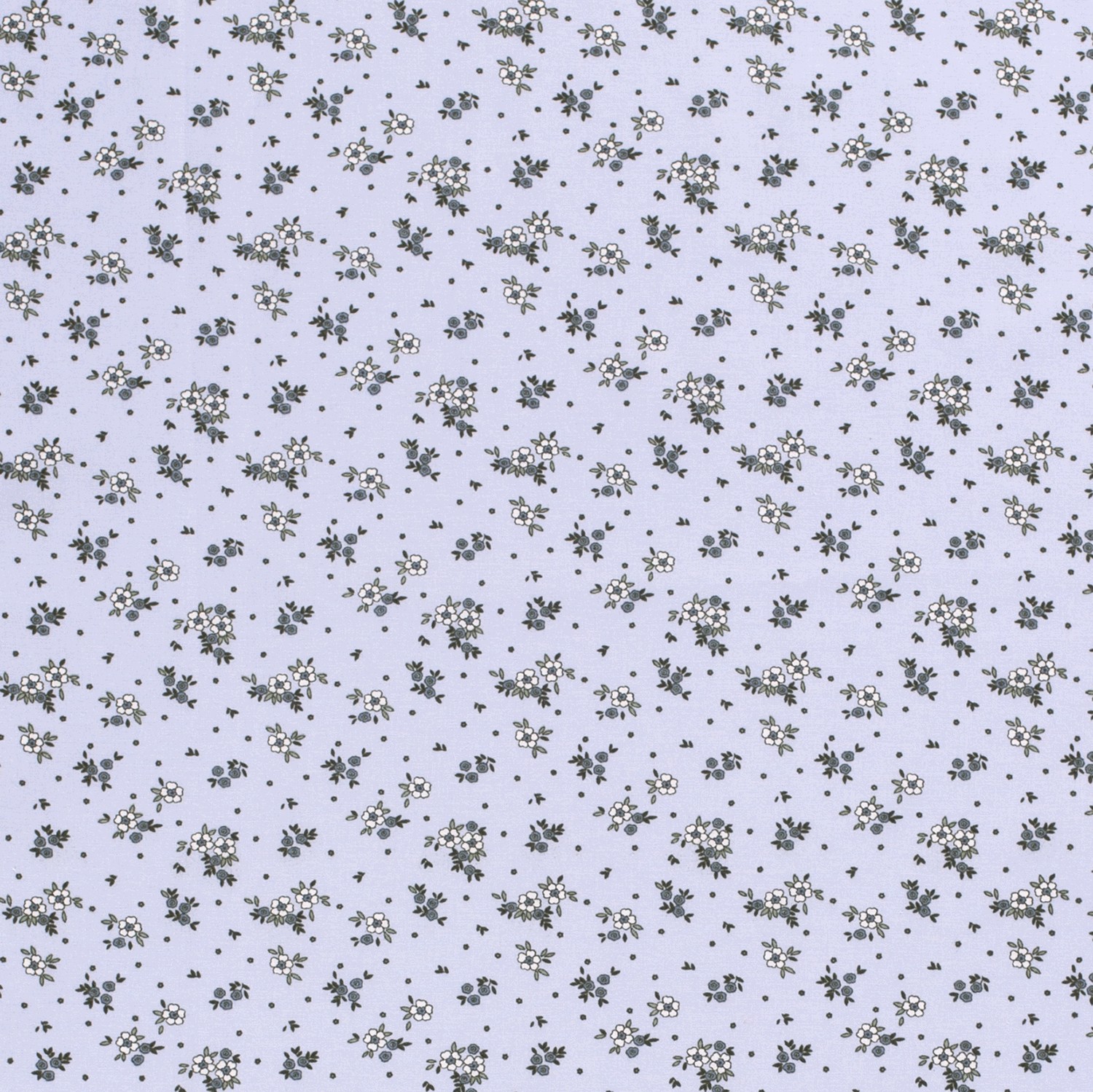 Baumwollstoff Popeline Blumen, babyblau