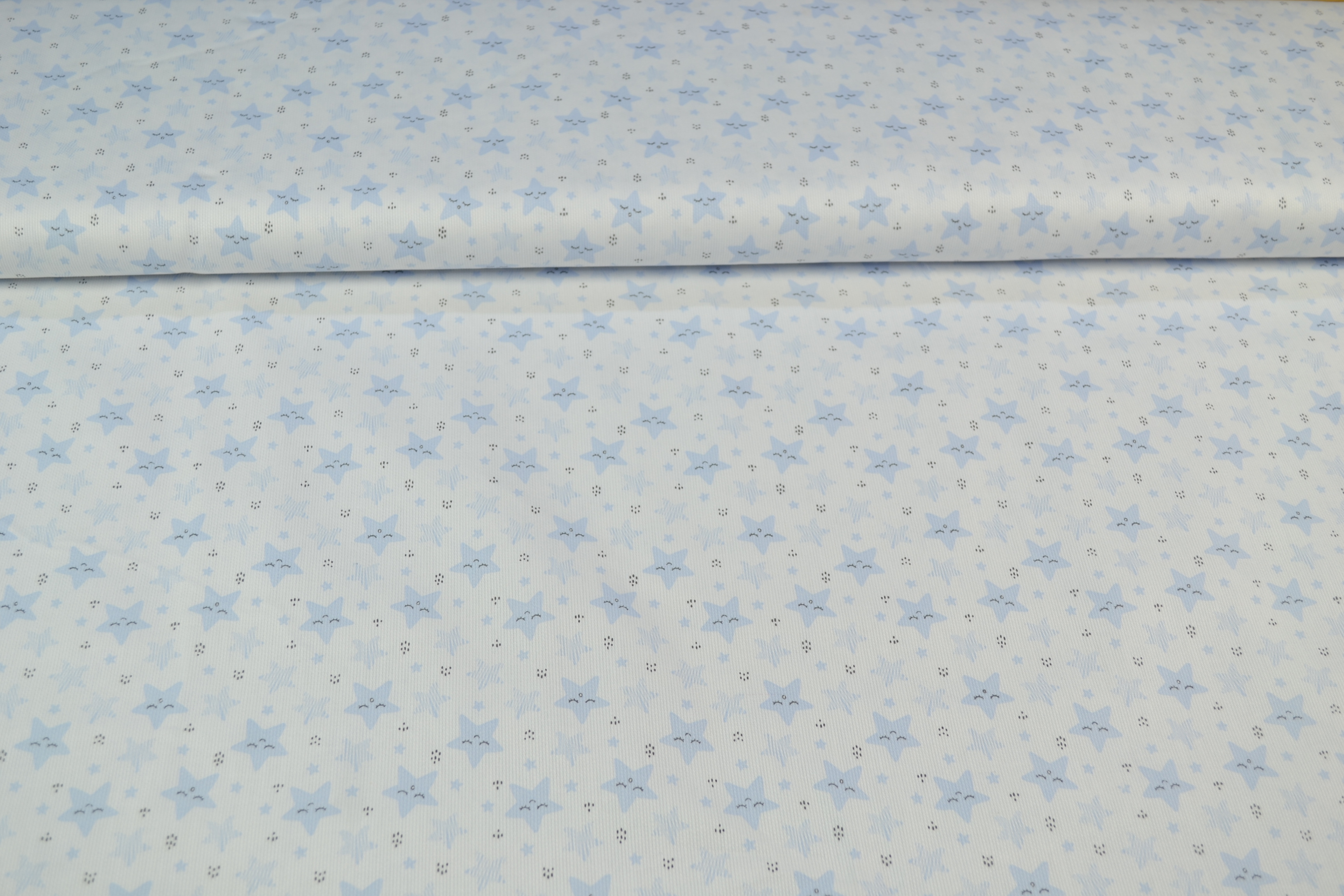 Baumwollstoff Sterne, hellblau