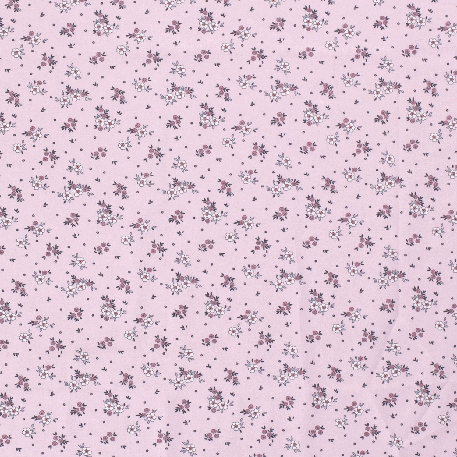Baumwollstoff Popeline Blumen, rosa