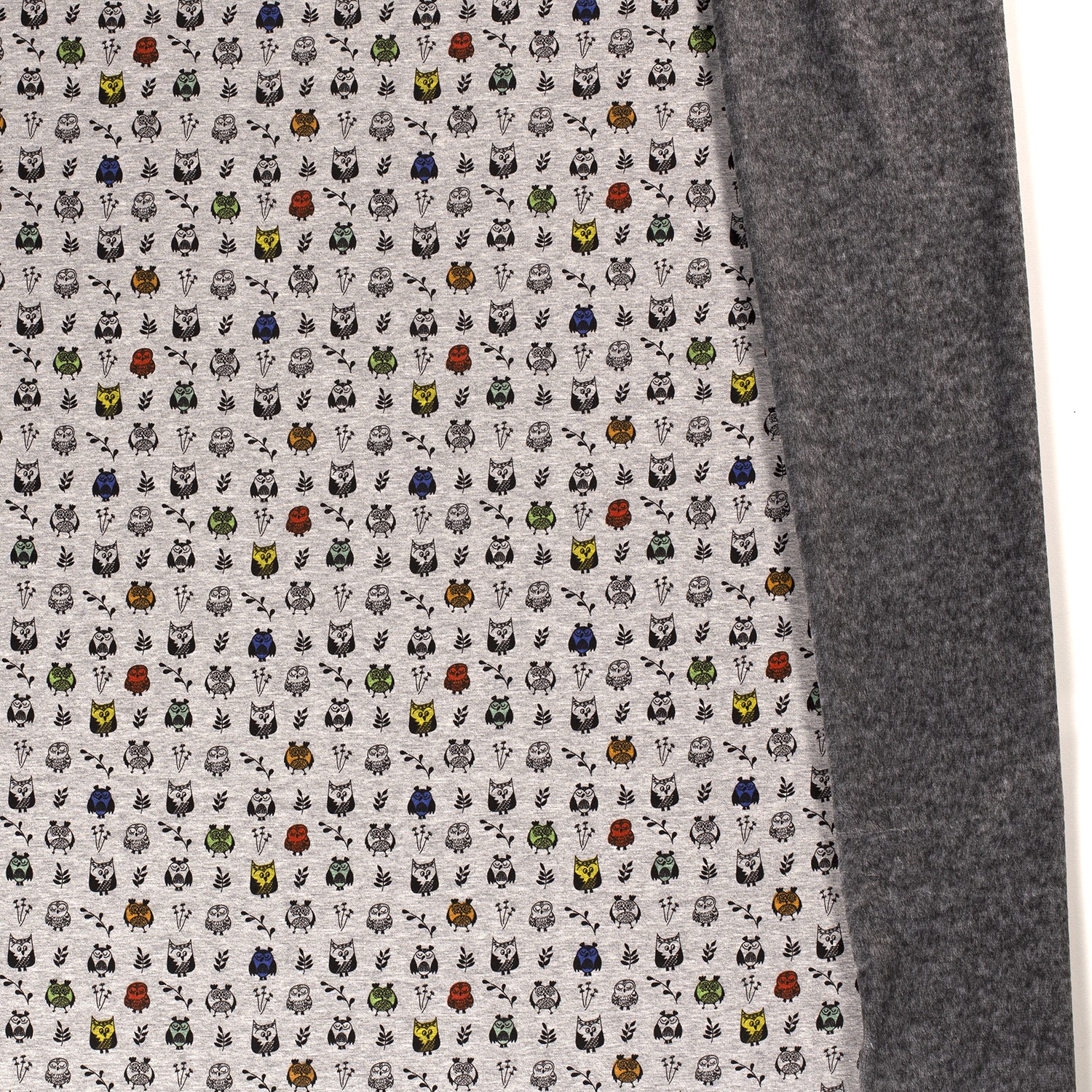 Alpenfleece Eulen, dunkelgrau meliert
