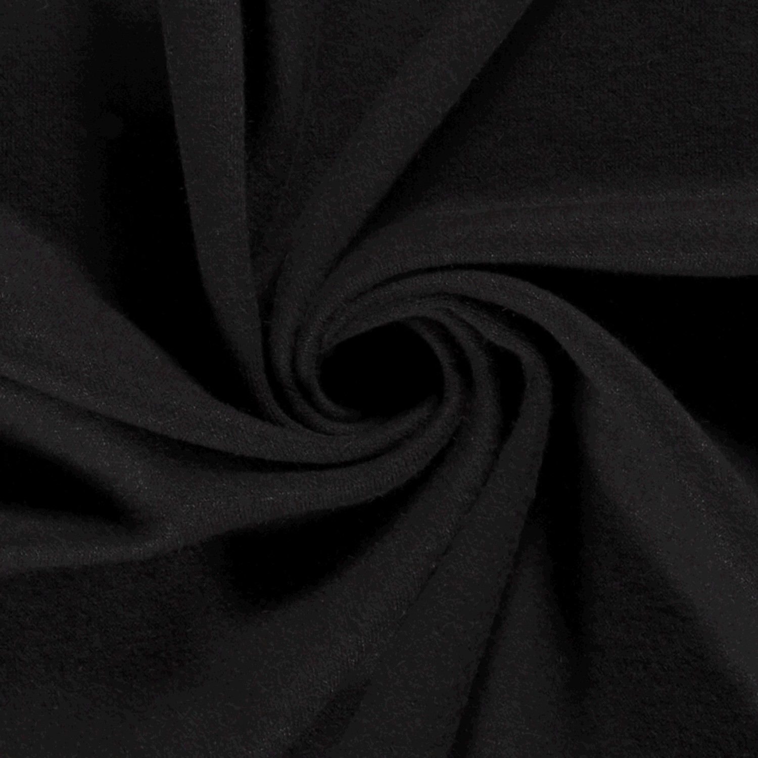 Strickstoff gebürstet uni schwarz