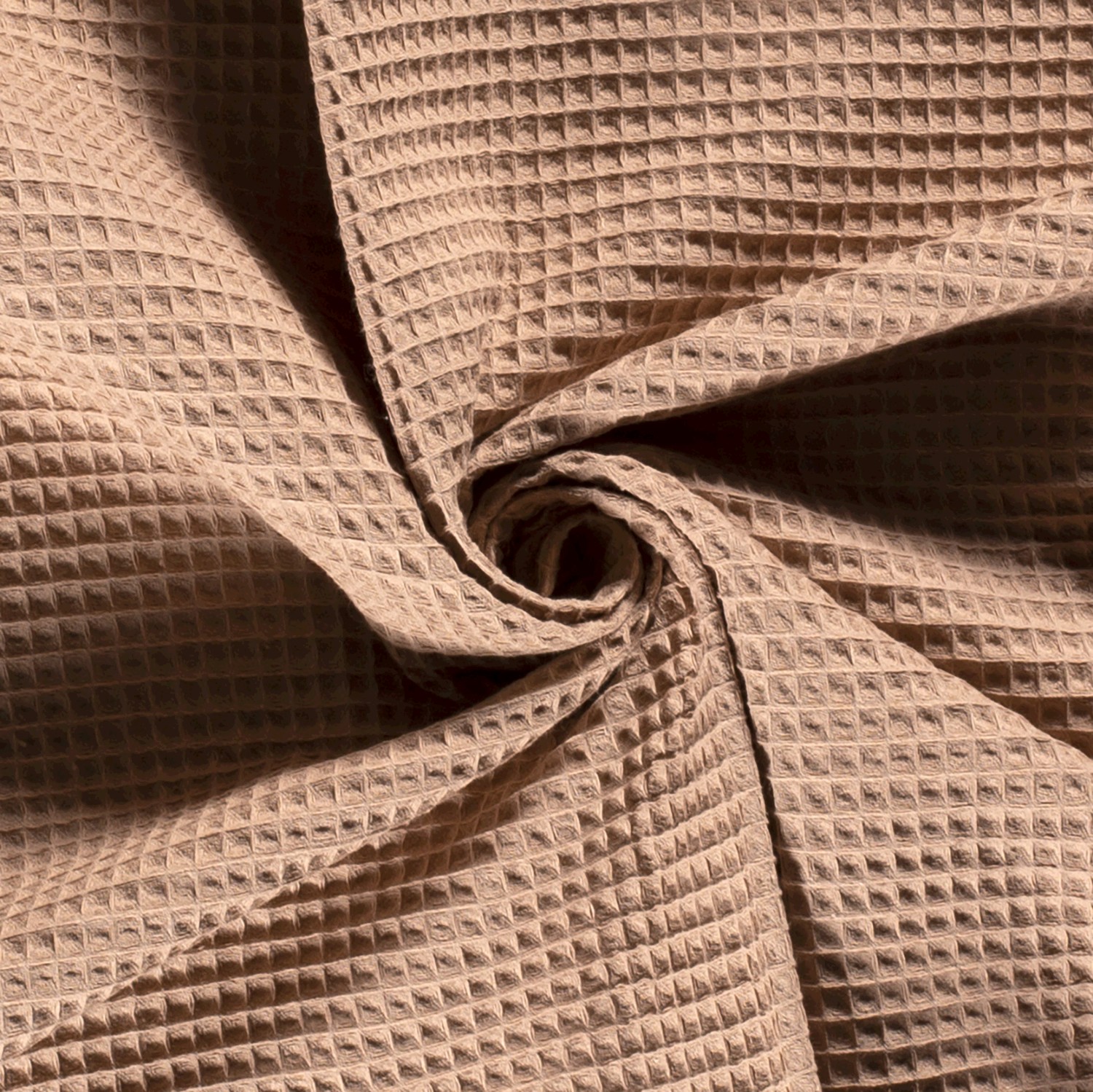 Waffelpiqué uni kamel