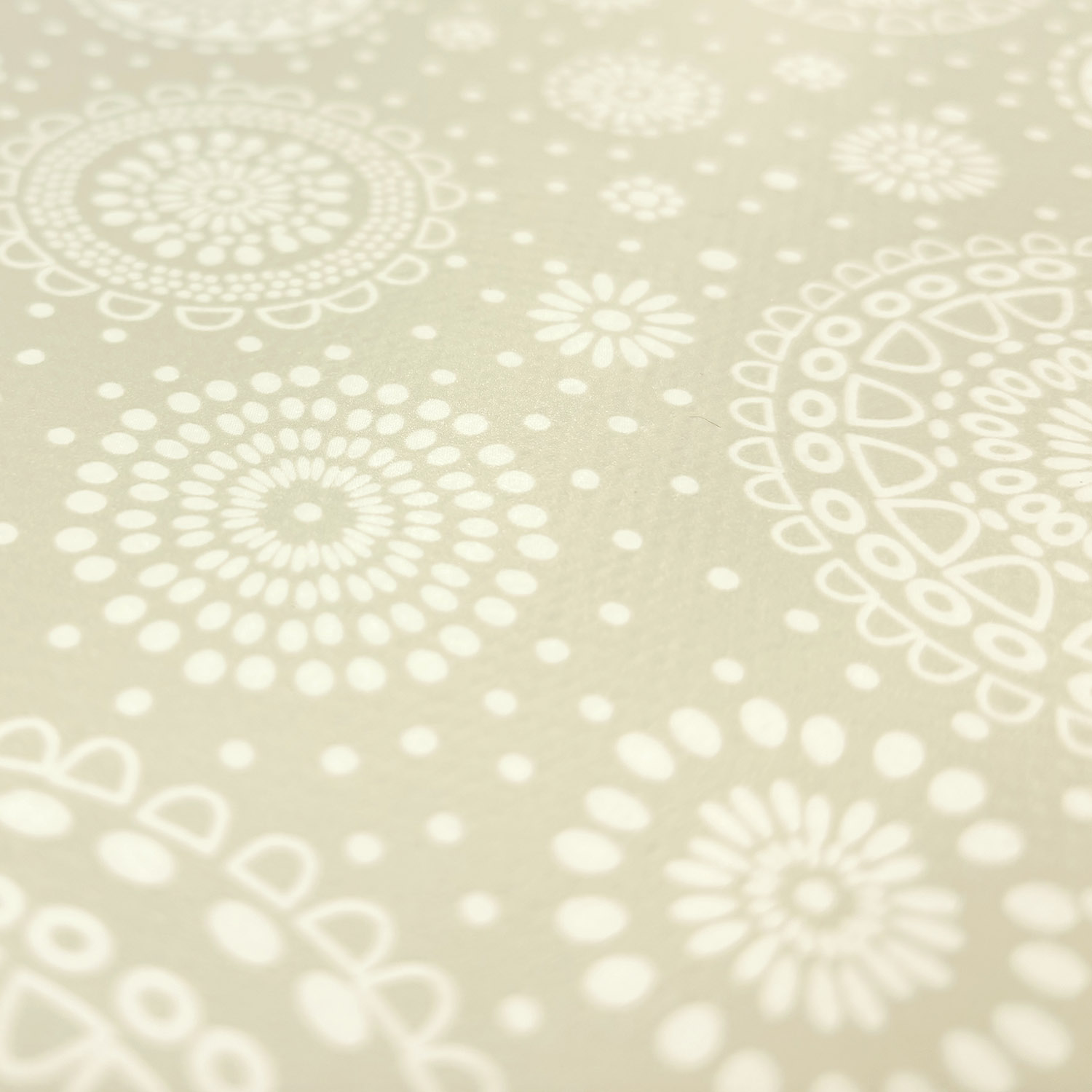 Beschichteter Dekostoff Stoff bedruckt Mandalas Beige