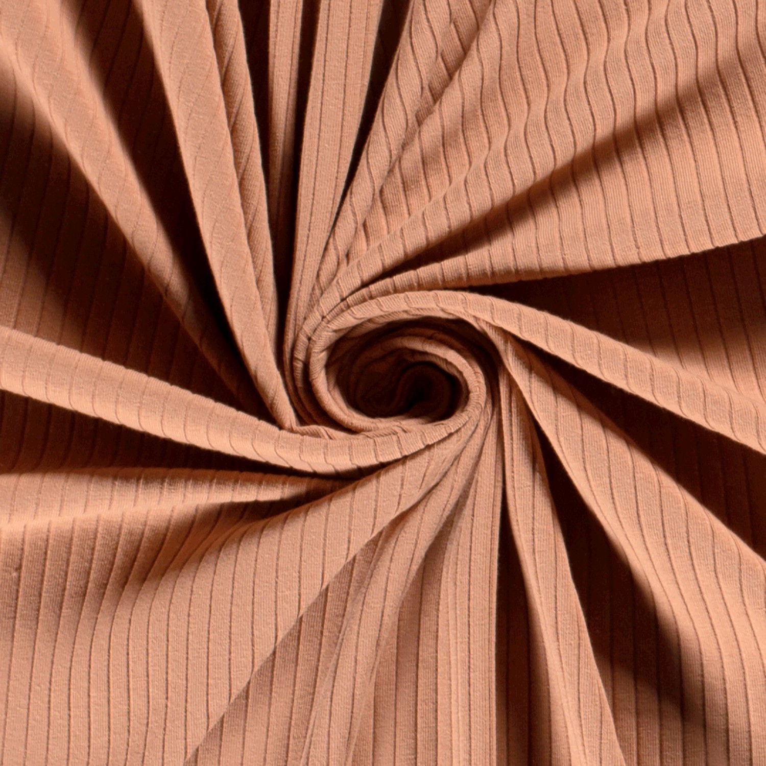 Rib Jersey Stoff Uni Coral