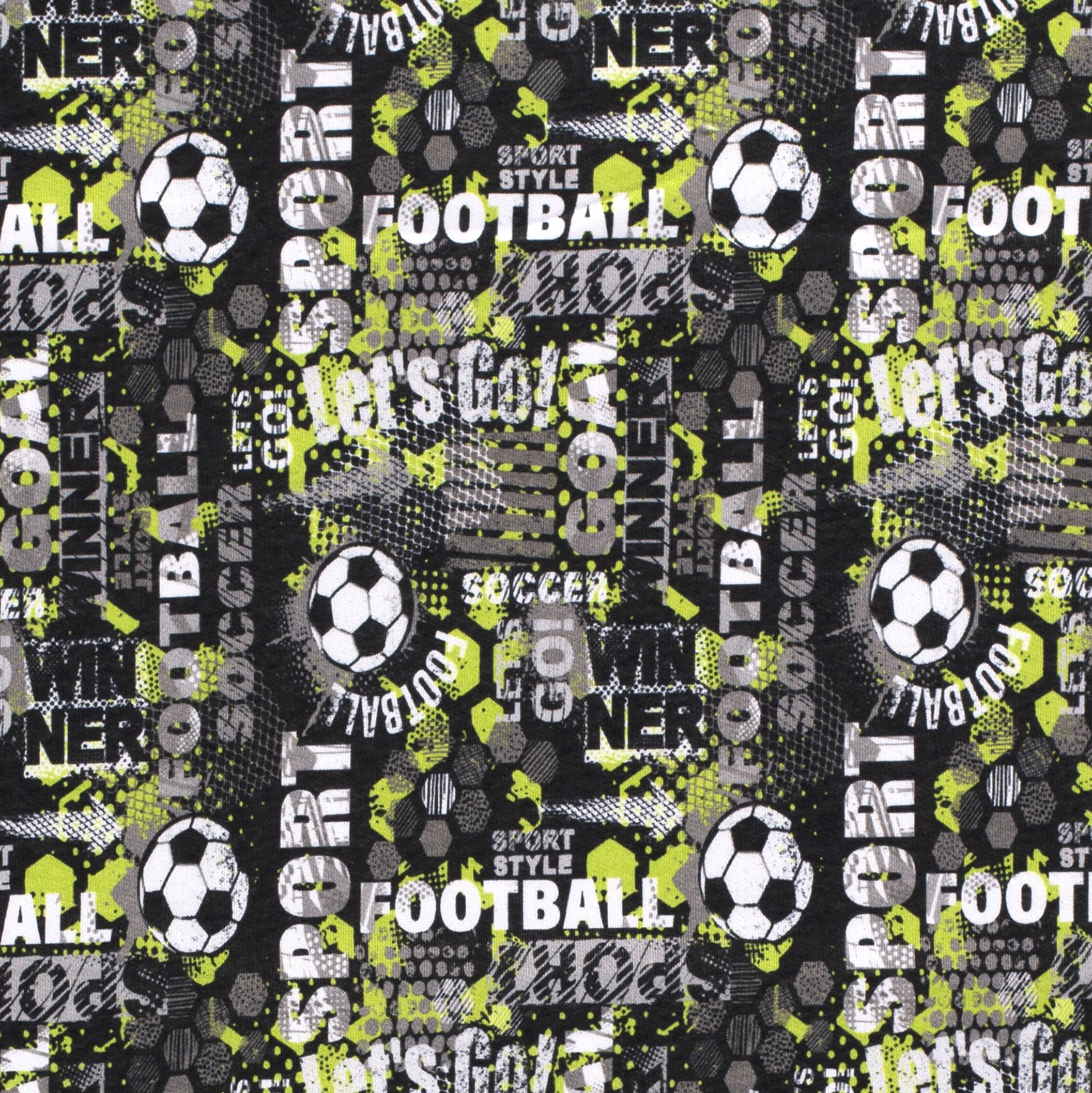 Sweat Shirt Stoff Digitaldruck, Fußball