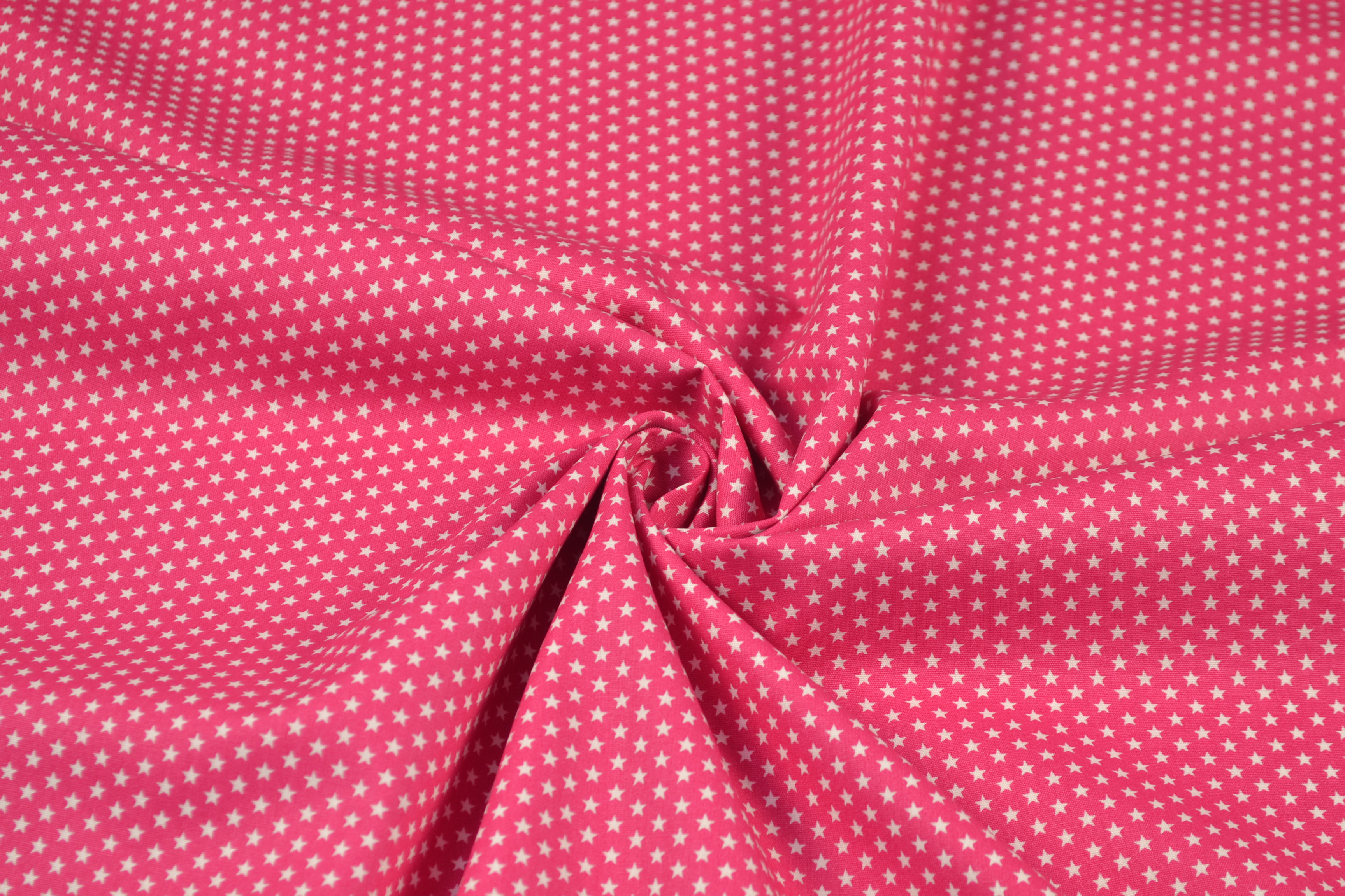Baumwollstoff Popeline kleine Sterne, pink