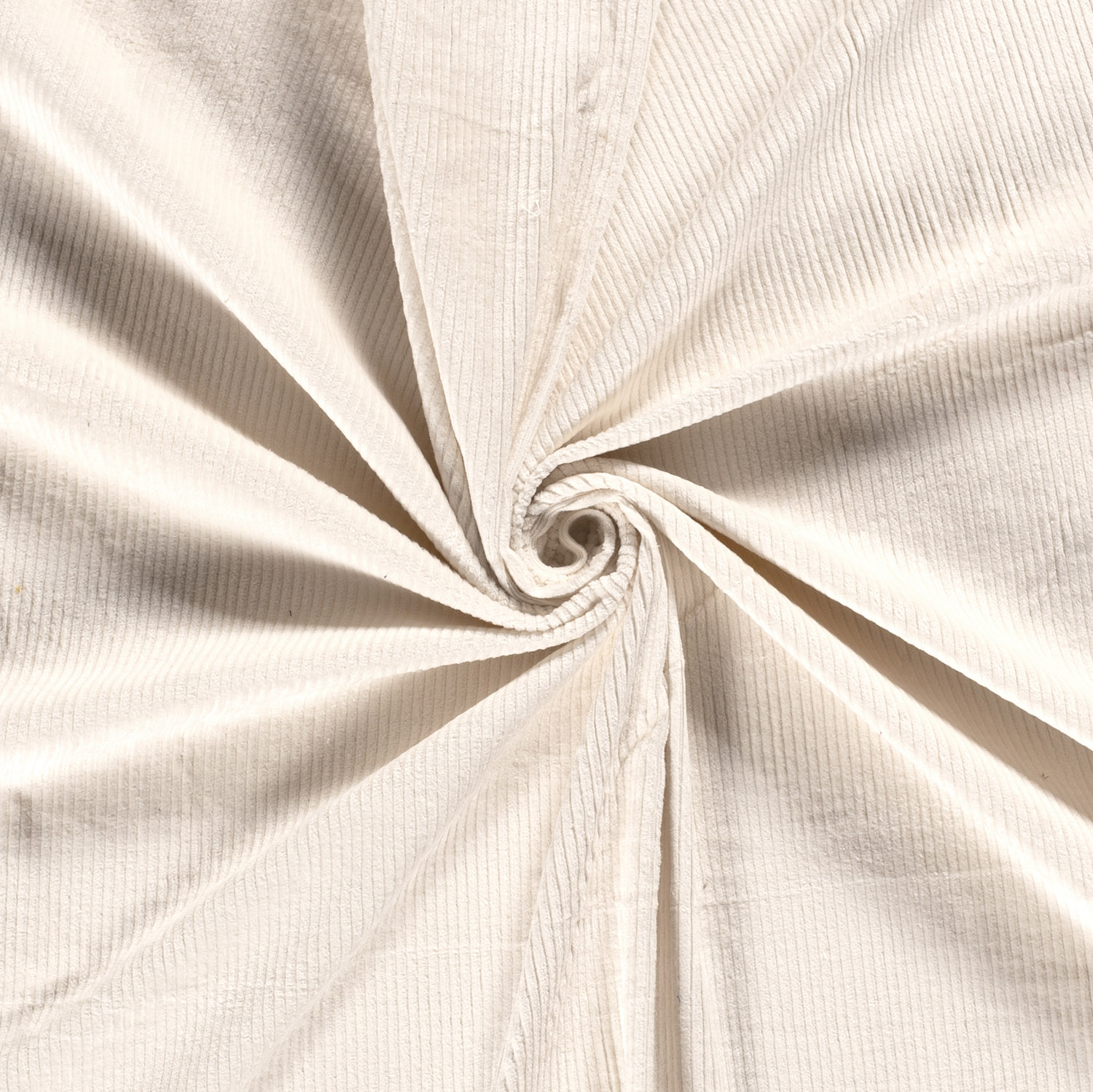 Jumbo Cord Stretch 6w Stoff Uni Wollweiß