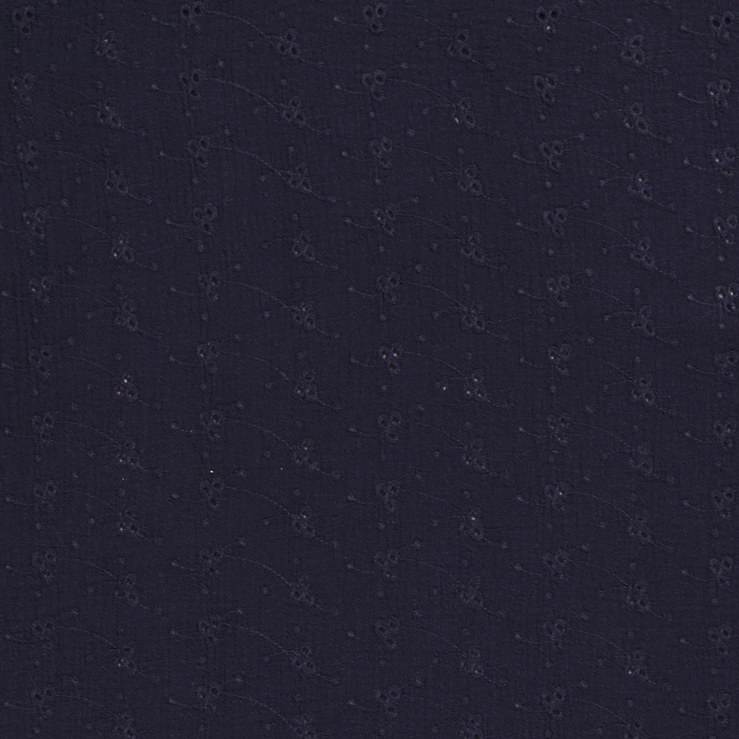 Baumwollstoff Musselin Double Gauze mit Stickerei, marine