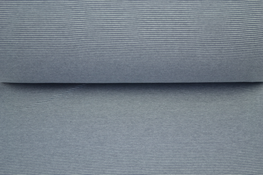 Bündchenstoff 1x1 garngefärbt streifen hellgrau
