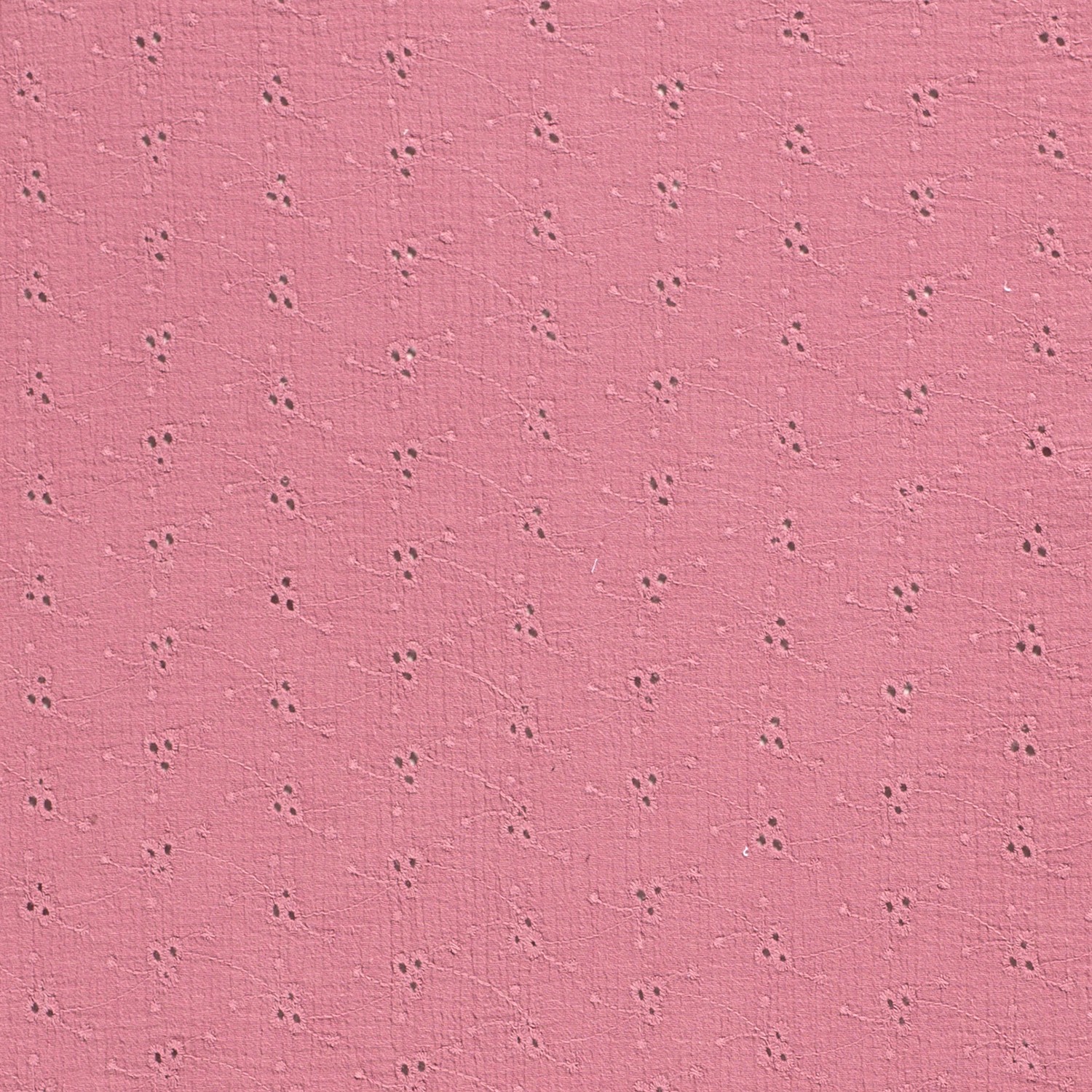 Baumwollstoff Musselin Double Gauze mit Stickerei, rosa