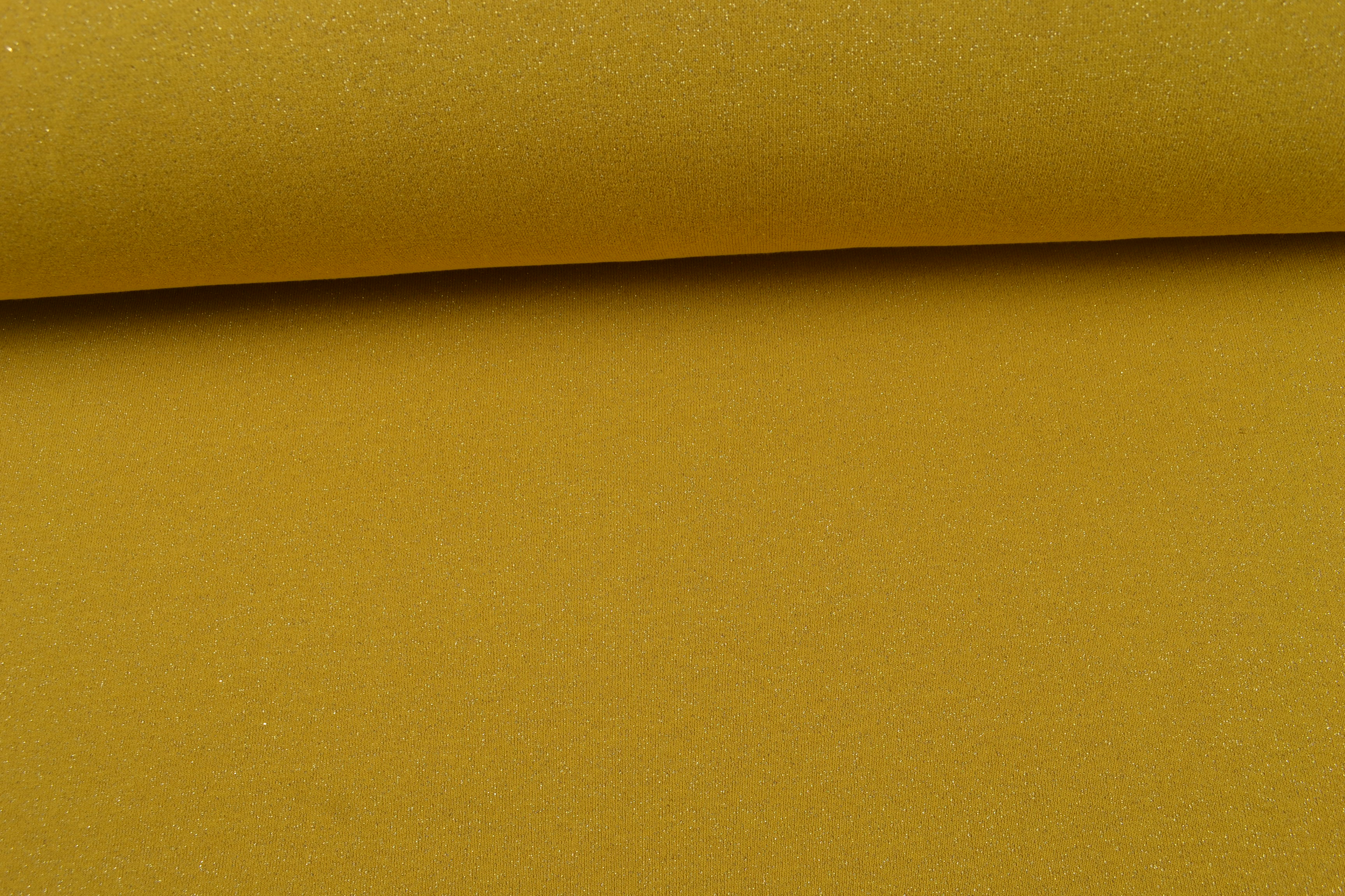 Sweatstoff Glitzer, senfgelb
