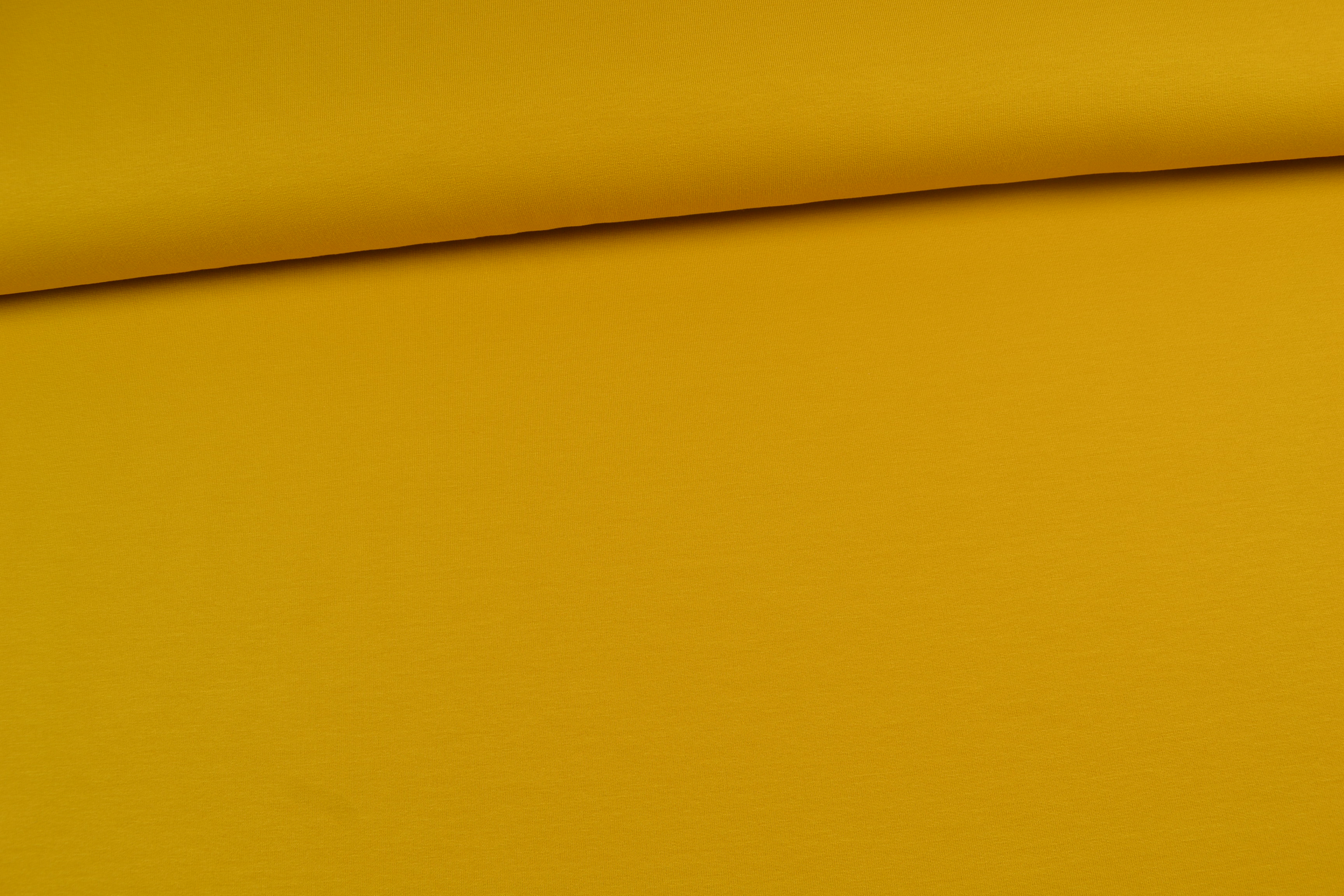 French Terry uni angeraut, senfgelb