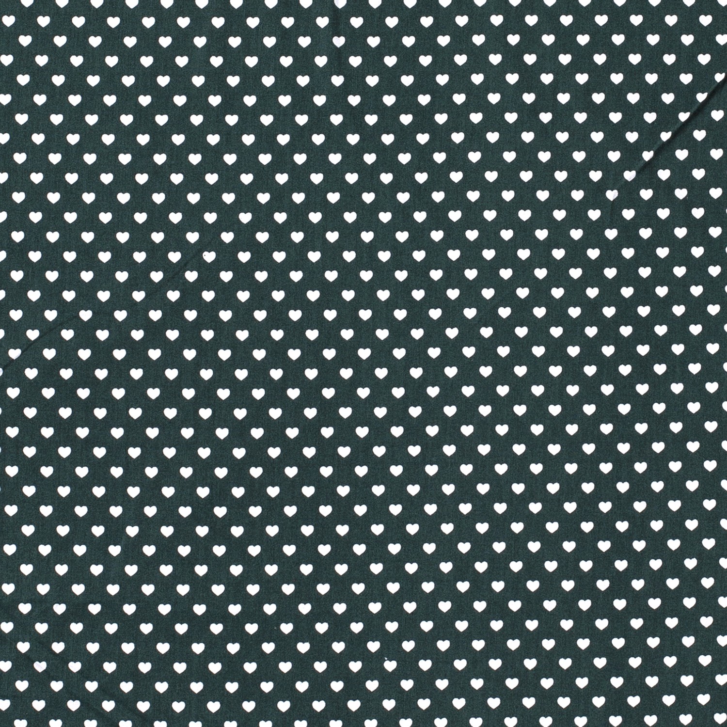 Baumwolle Popeline Stoff Bedruckt Herzen, dunkelgrün