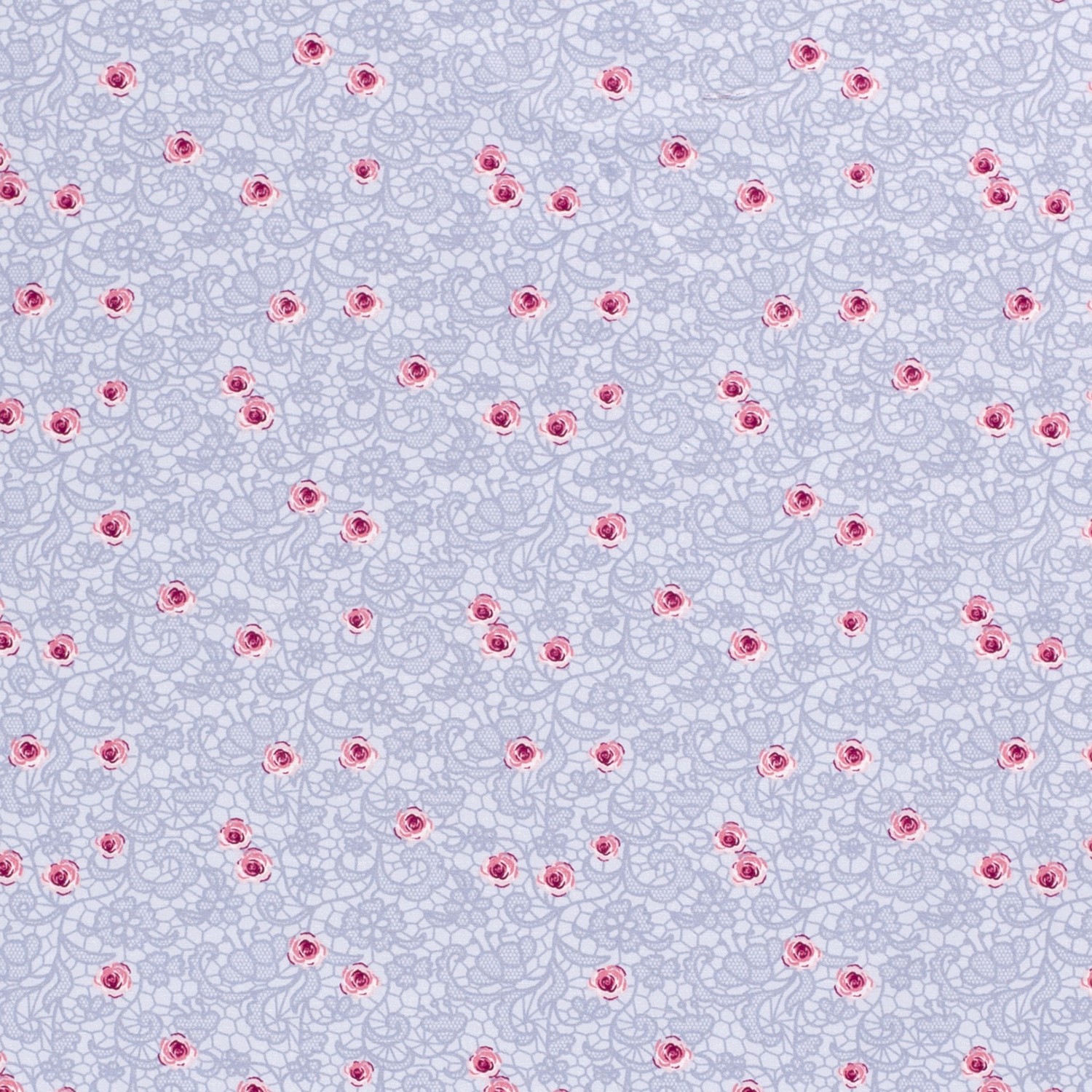 Baumwollstoff Popeline Blumen, babyblau