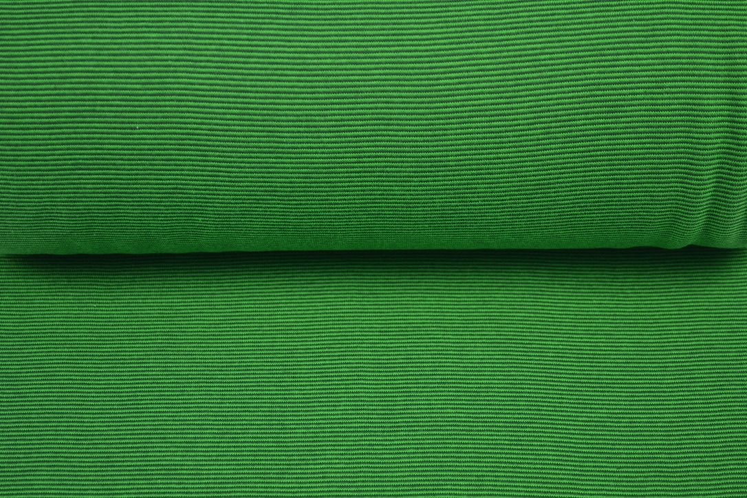 Bündchenstoff 1x1 garngefärbt streifen grün