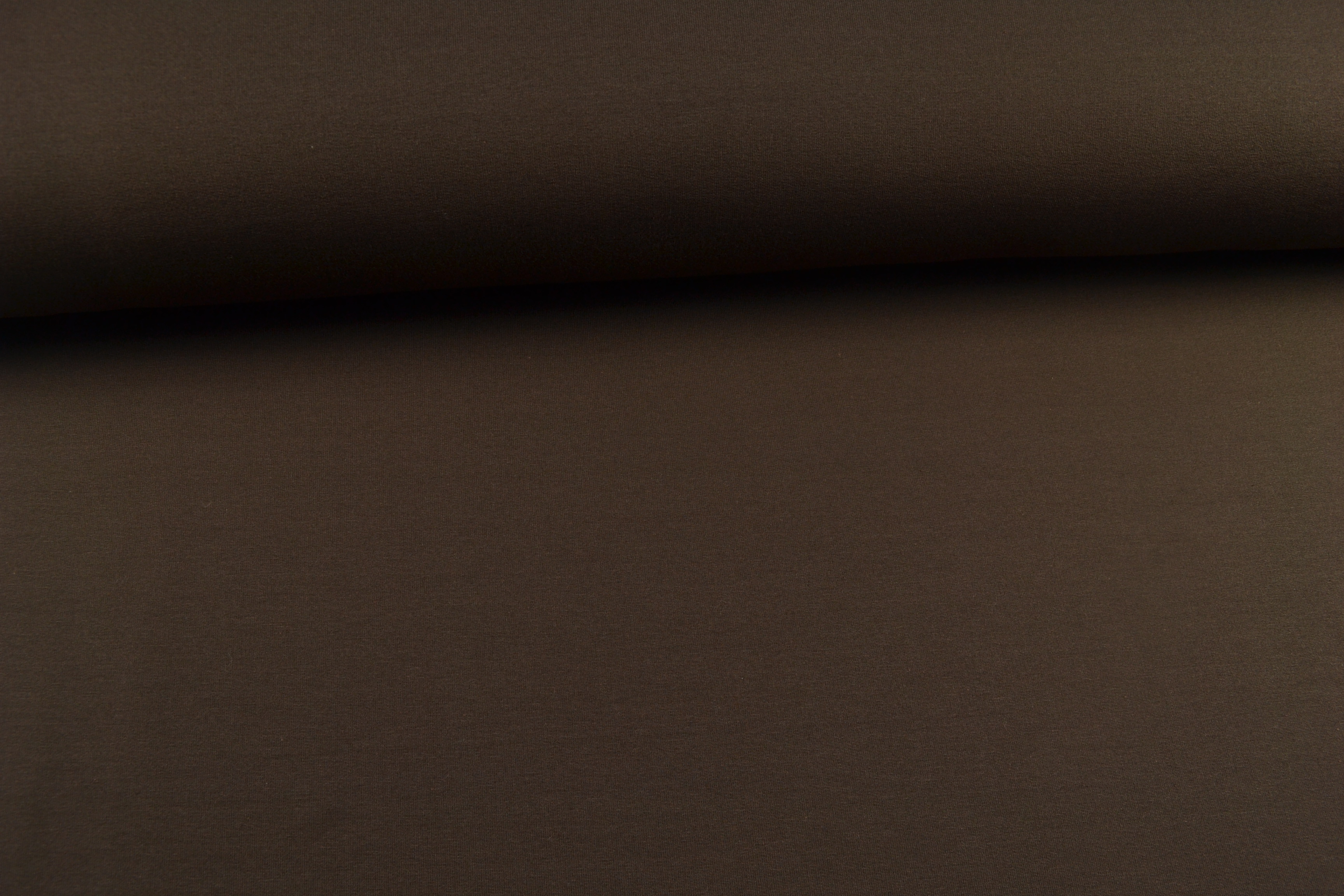 French Terry uni angeraut, dunkelbraun