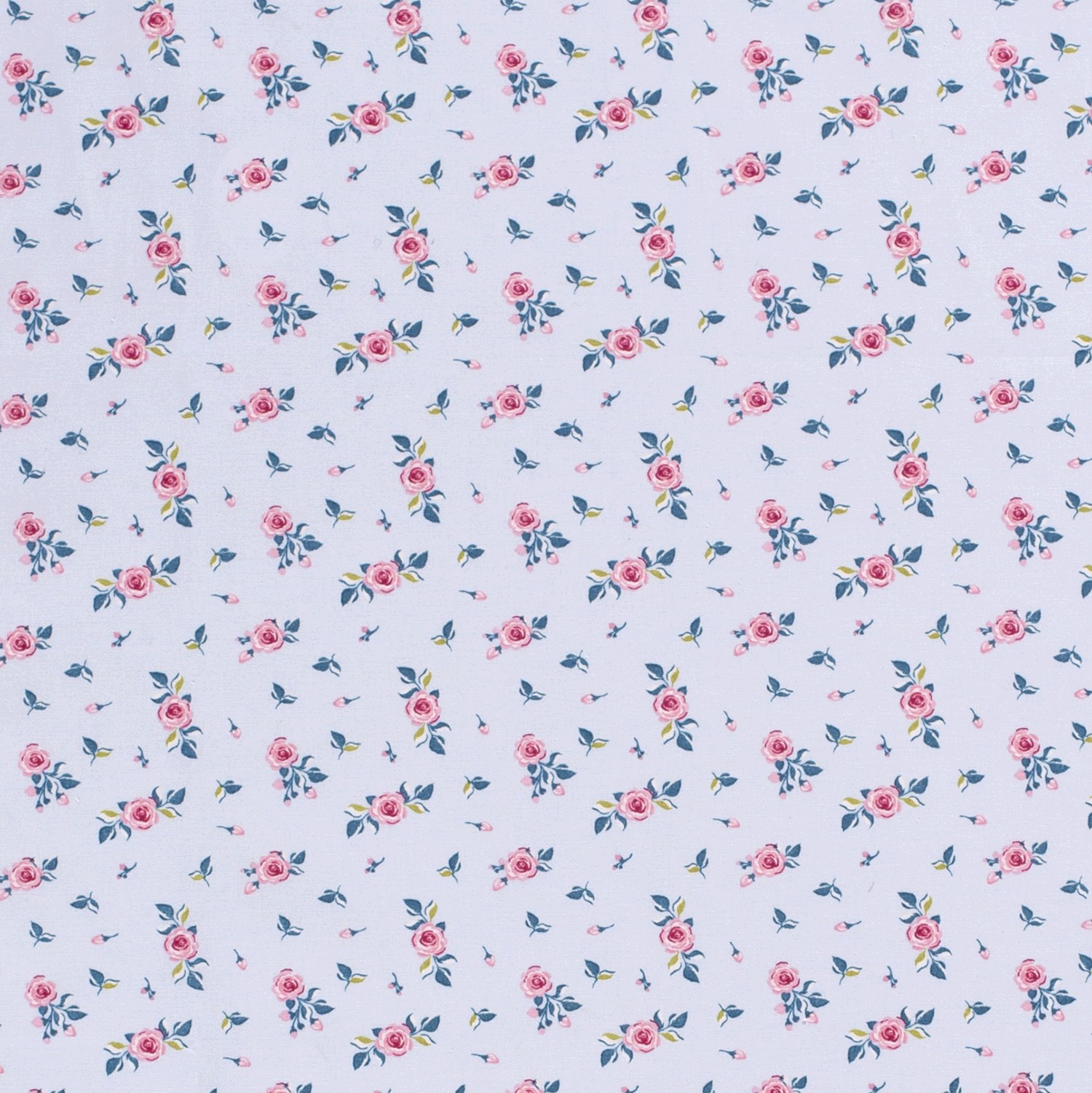 Baumwollstoff Popeline Blumen, babyblau