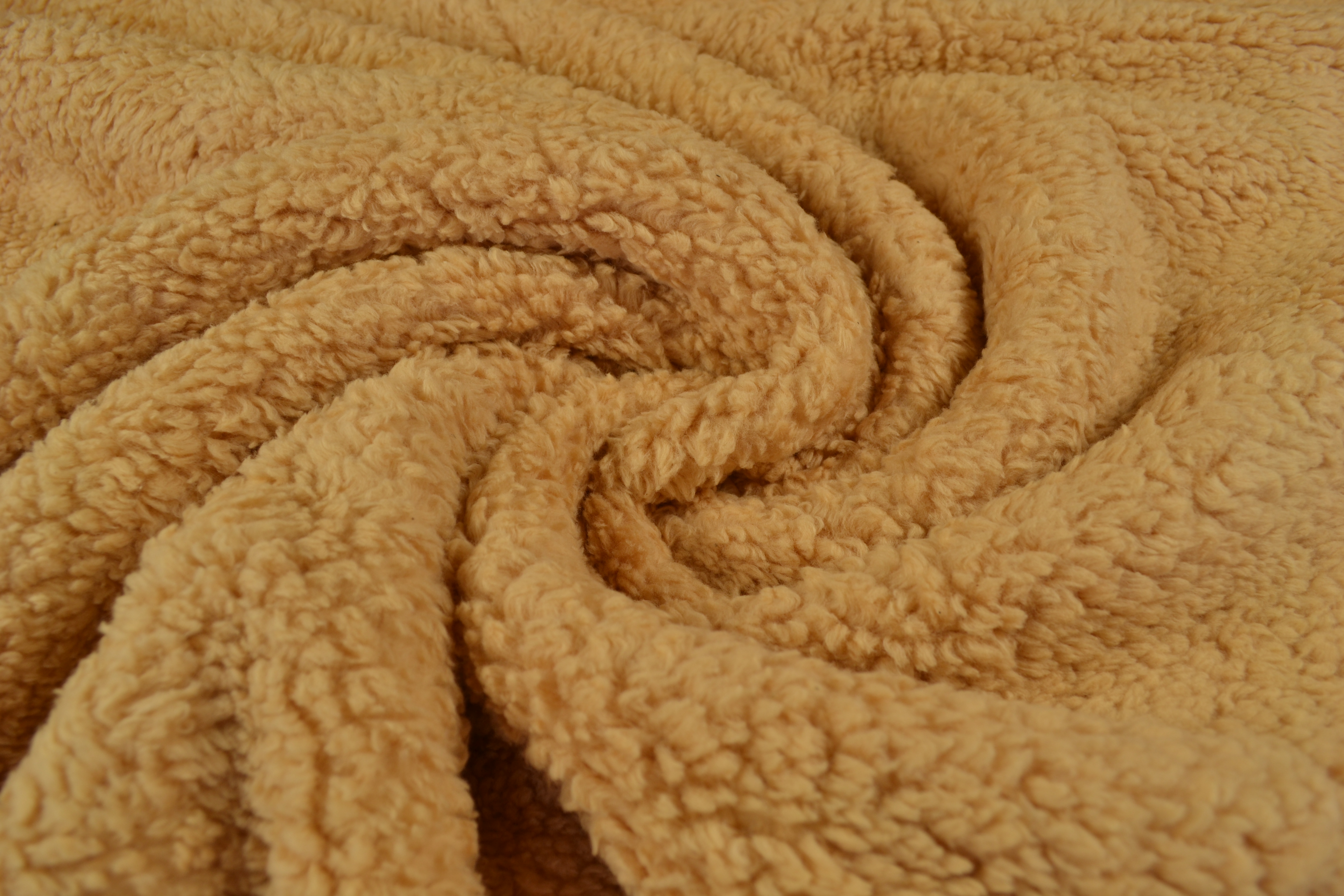 Teddy Baumwoll-Krimmer uni,beige/camel