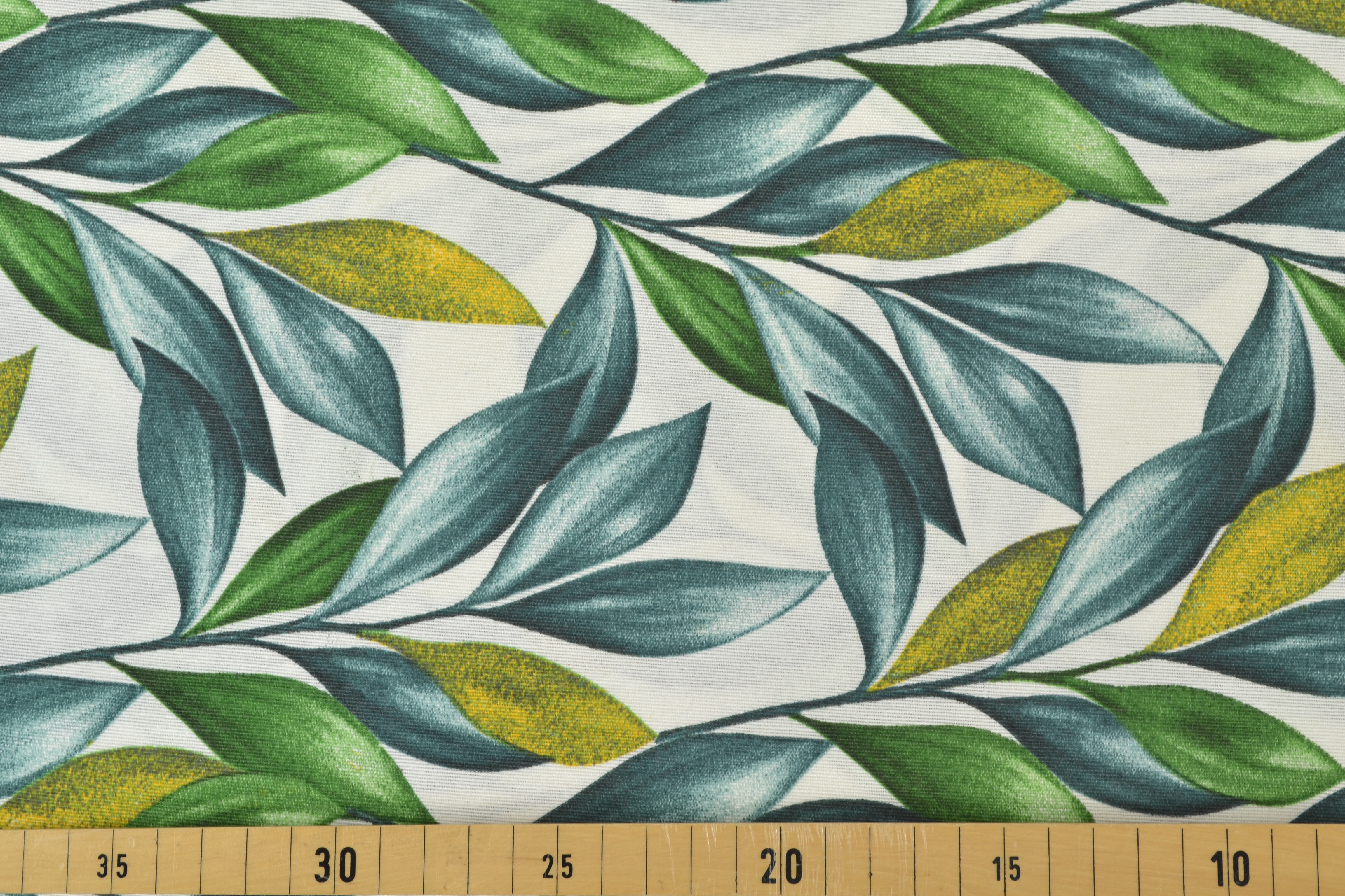 Canvas Deko Stoff Blätter, grün/ blau