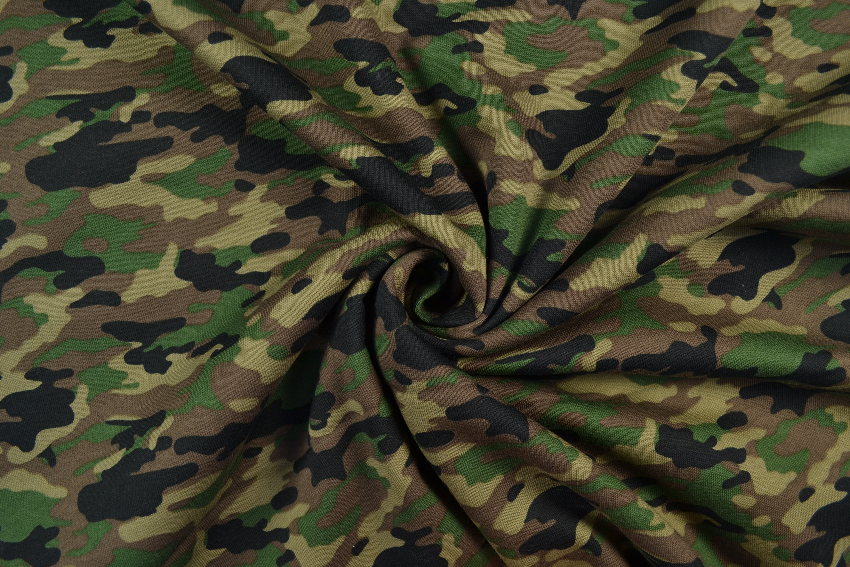 Sweat Shirt Stoff gemustert, Camouflage grün
