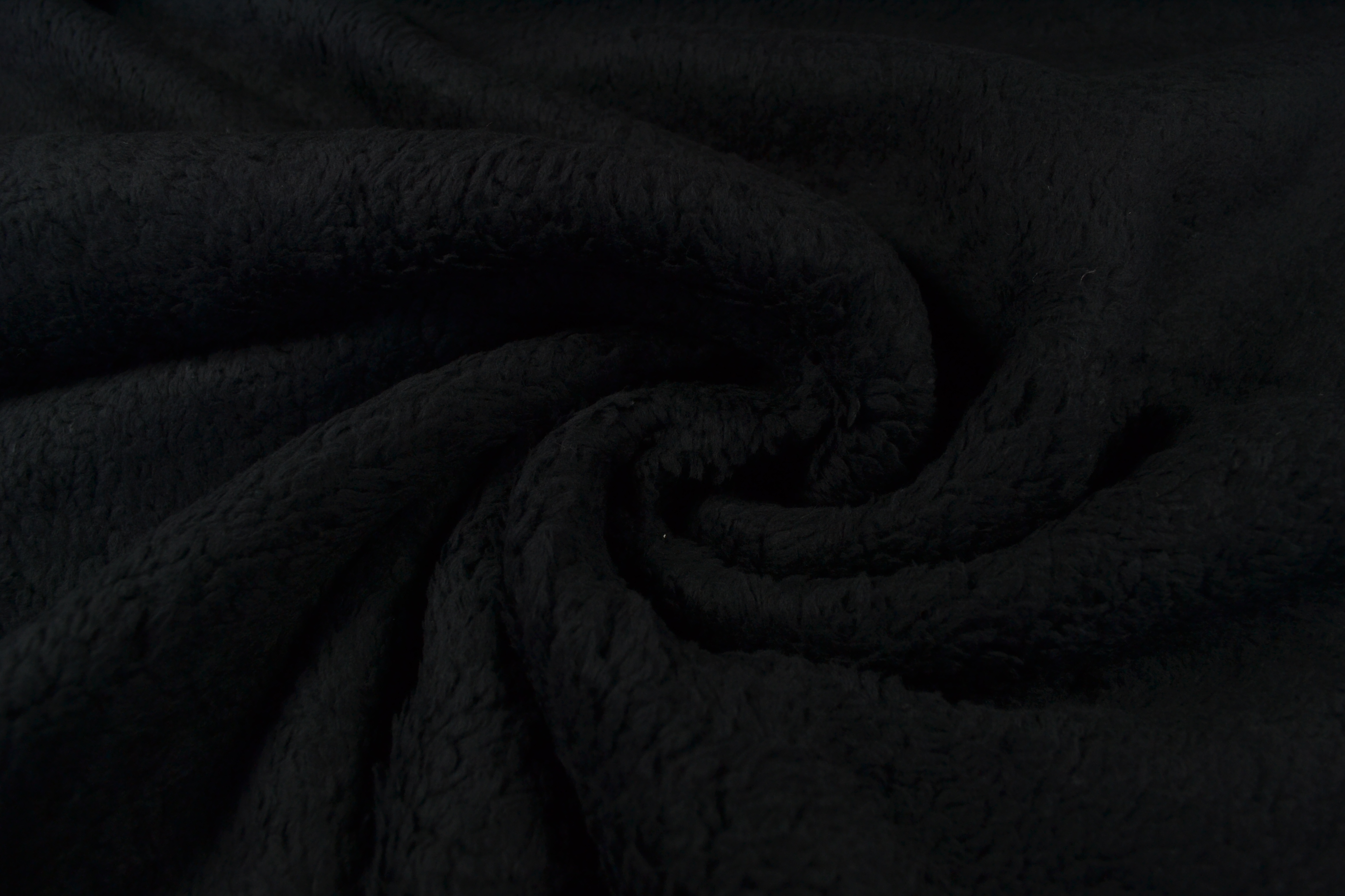 Teddy Baumwoll-Krimmer uni, schwarz