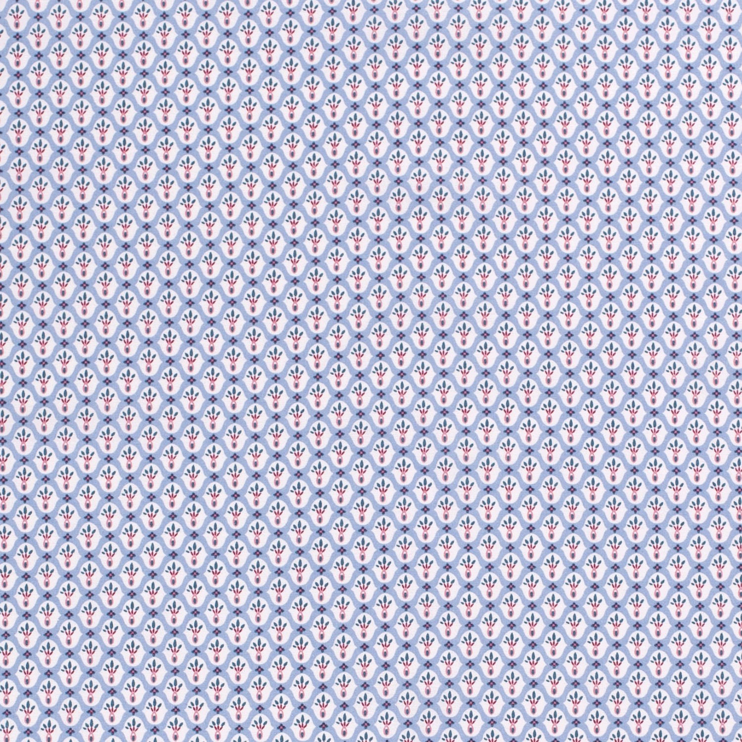 Baumwollstoff Popeline Blumen, babyblau
