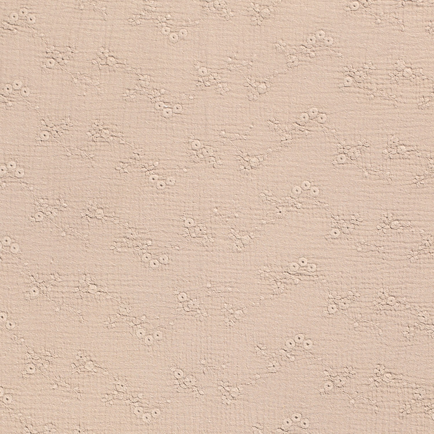 Musselin Stoff Bestickt Blumen, violett