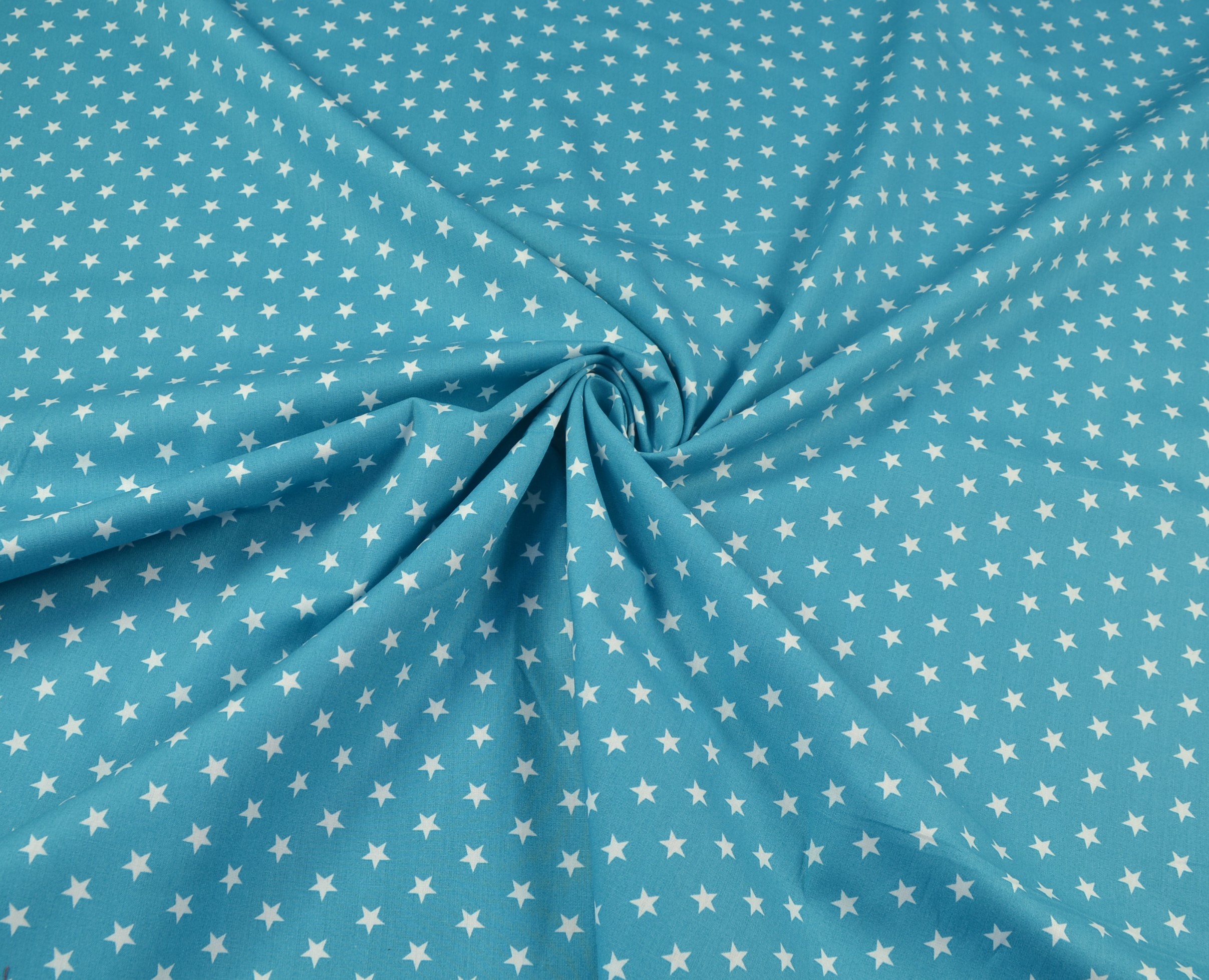 Baumwollstoff Popeline Sterne, blau