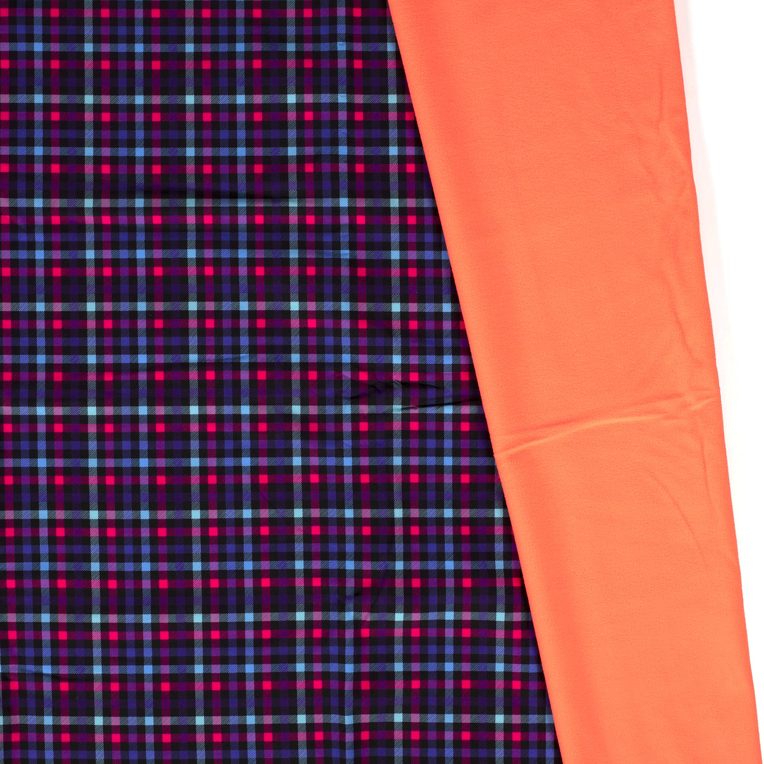 Softshell Karomuster, blau/pink