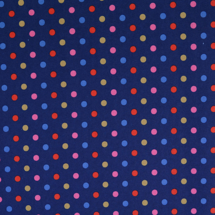 Polyester Outdoorstoff Tupfen, dunkelblau