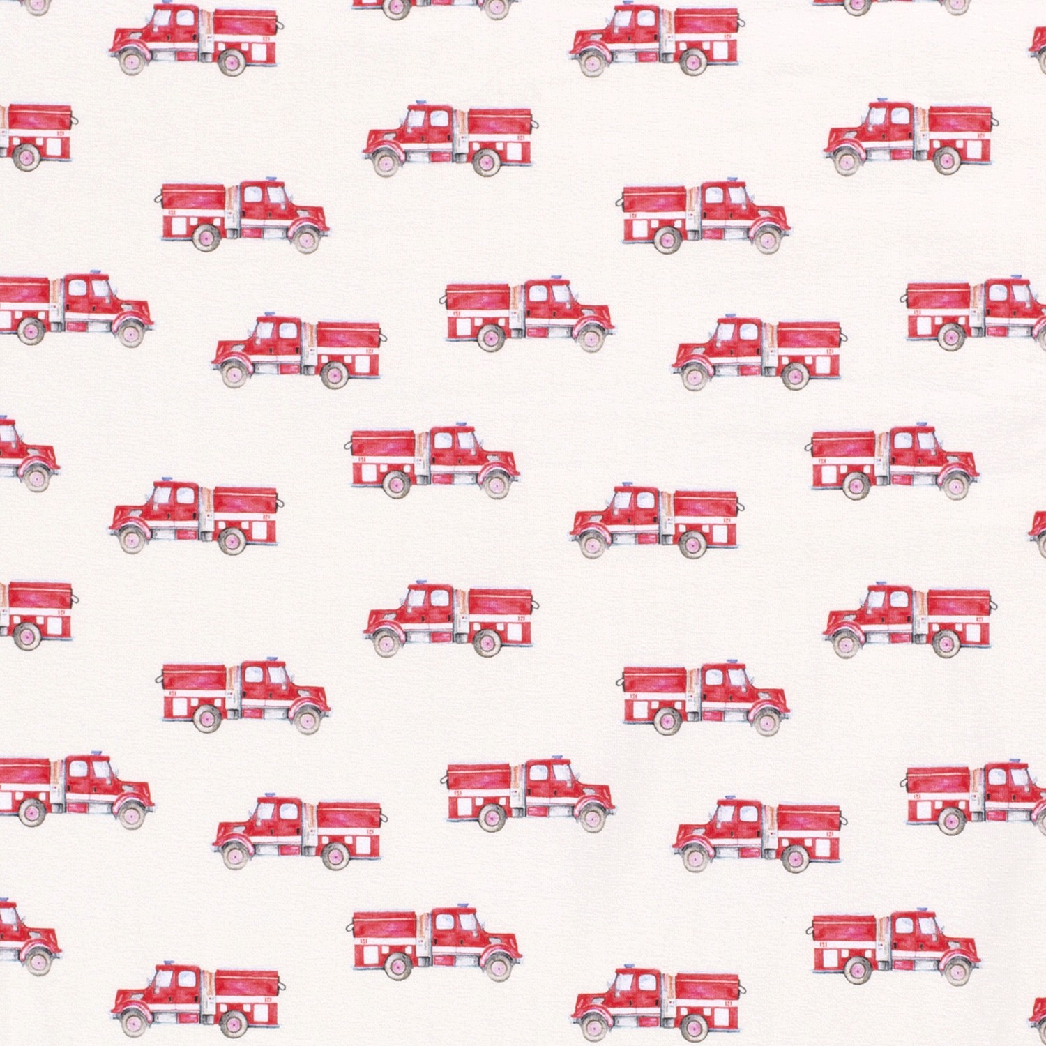 Bio Baumwolljersey bedruckt Feuerwehrautos
