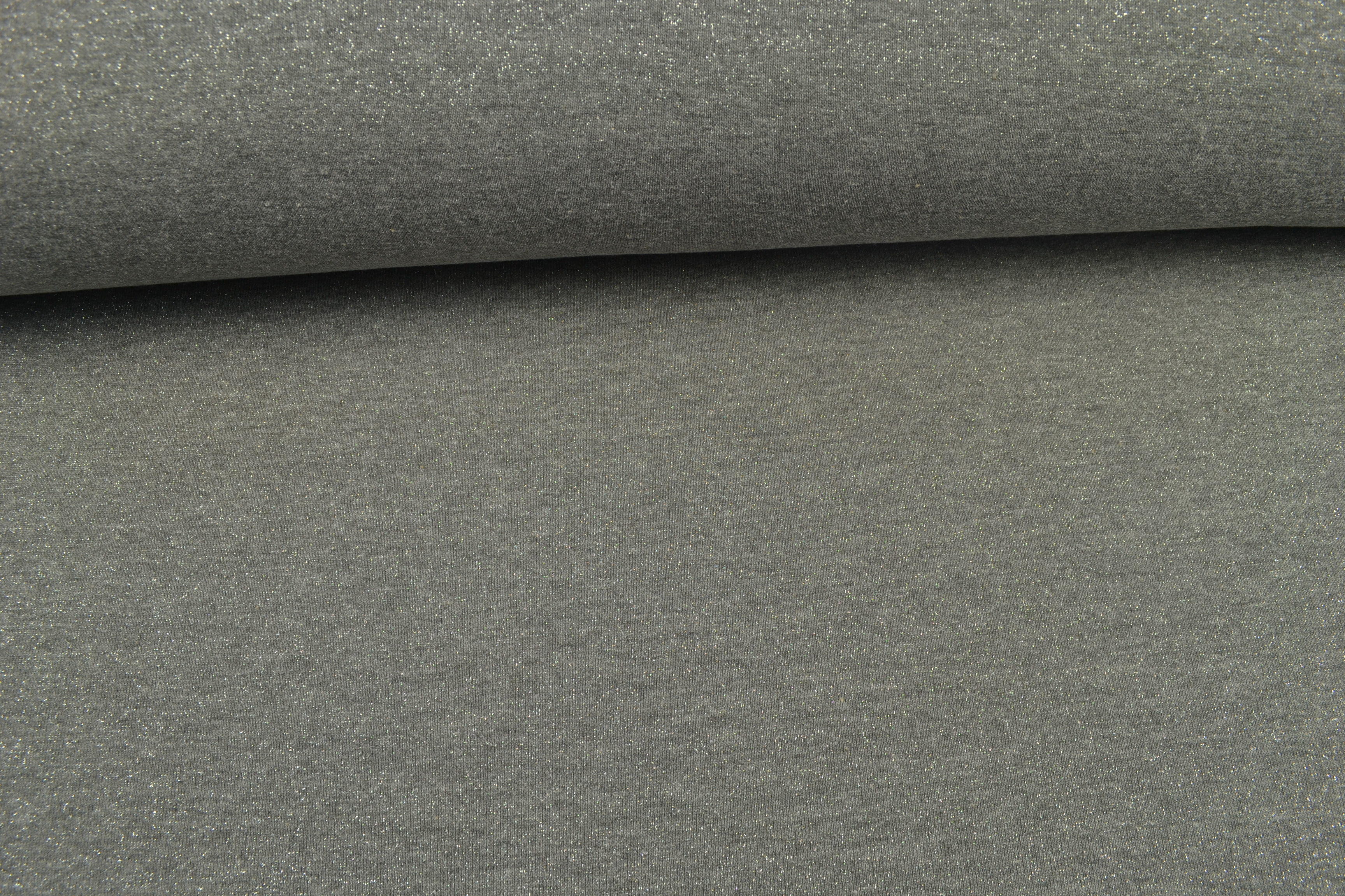 Sweatstoff Glitzer, dunkelgrau