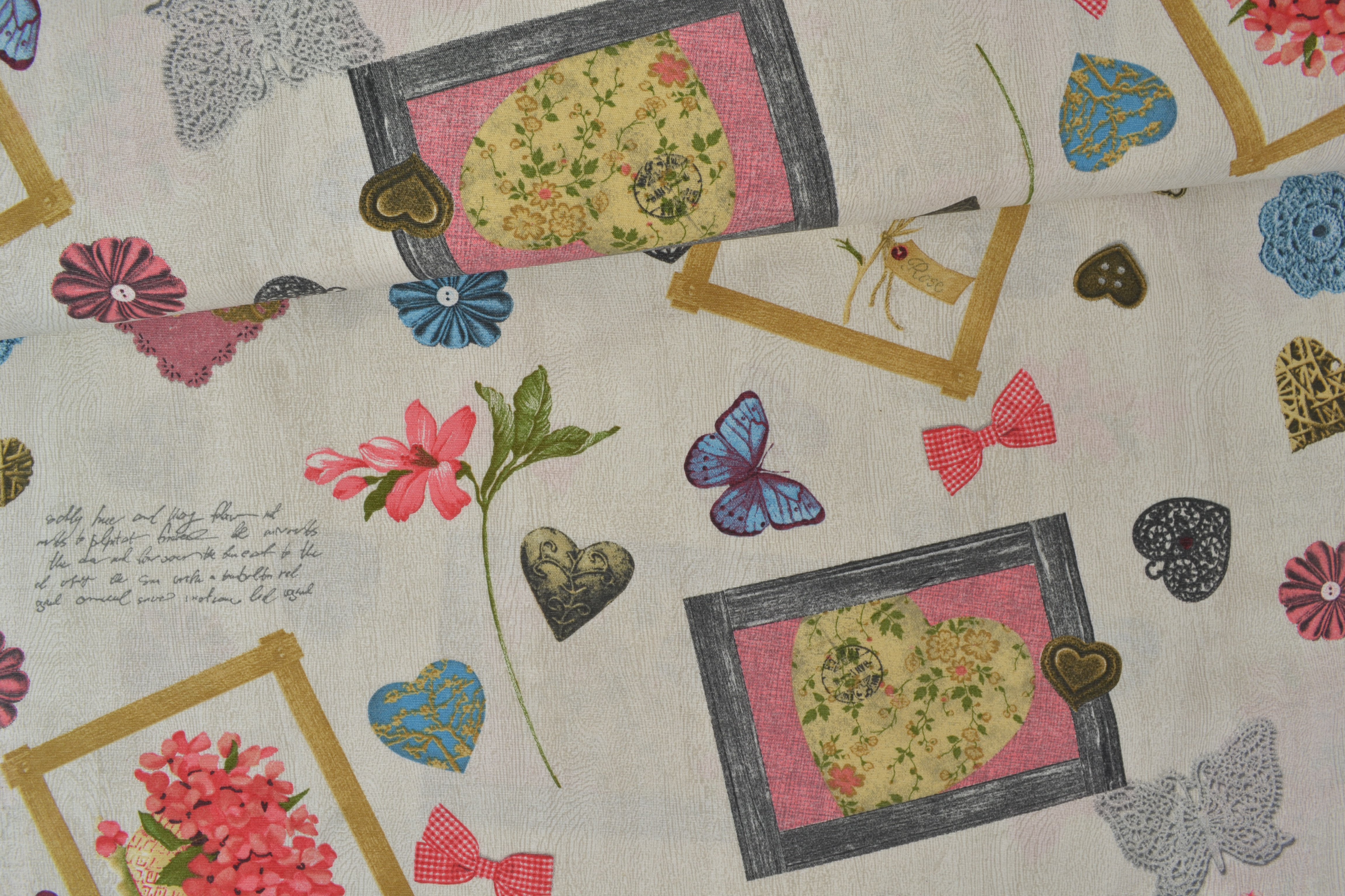 Canvas Deko Stoff Romantische Collage