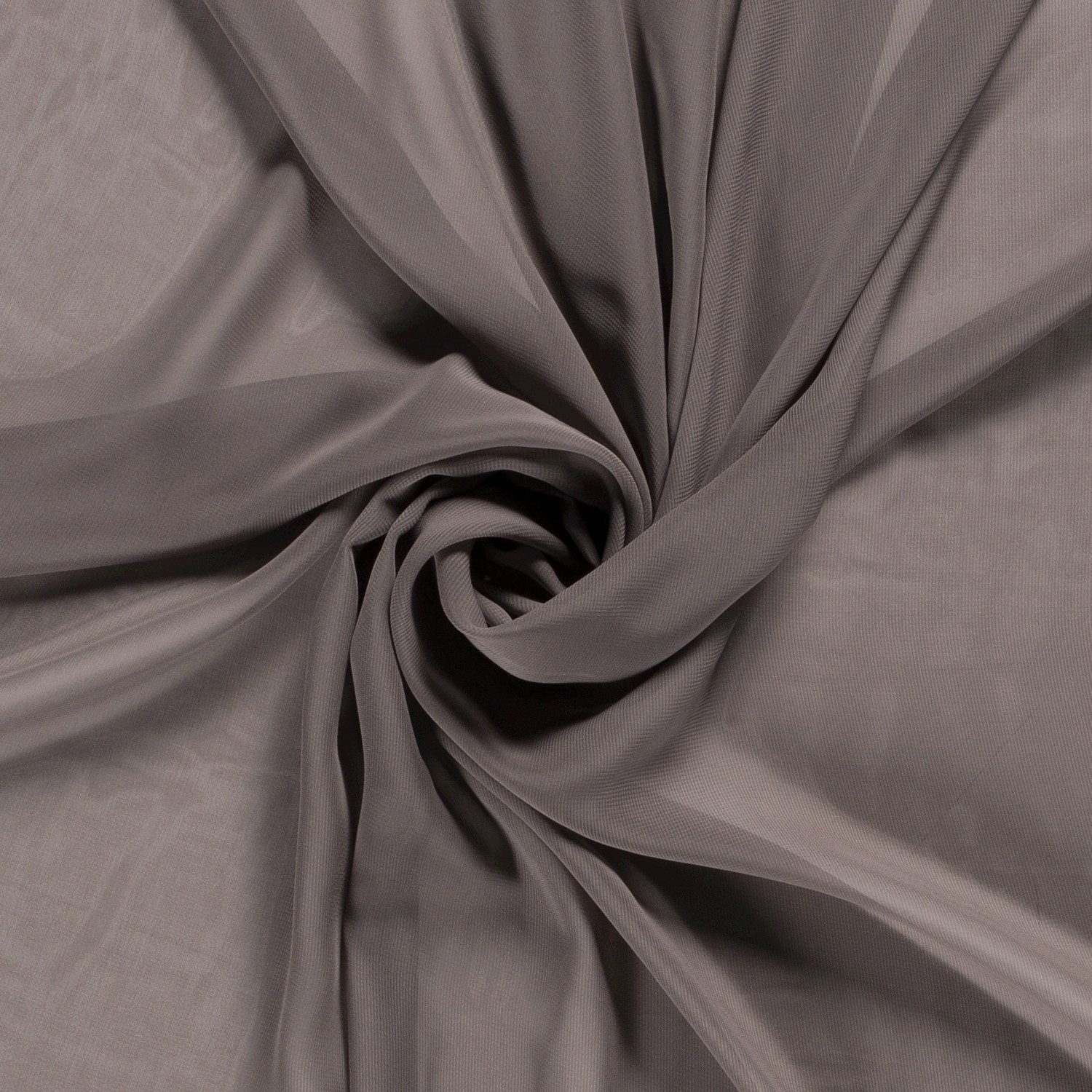 Chiffon uni taupe grau