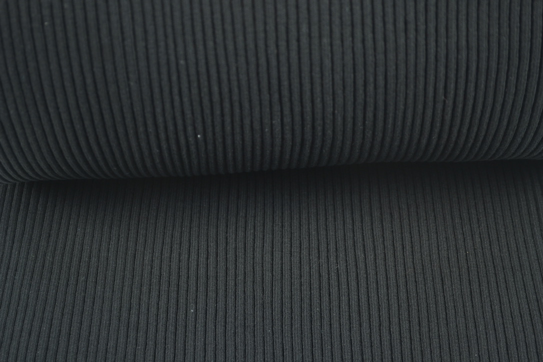 Bündchenstoff 3x3 uni schwarz