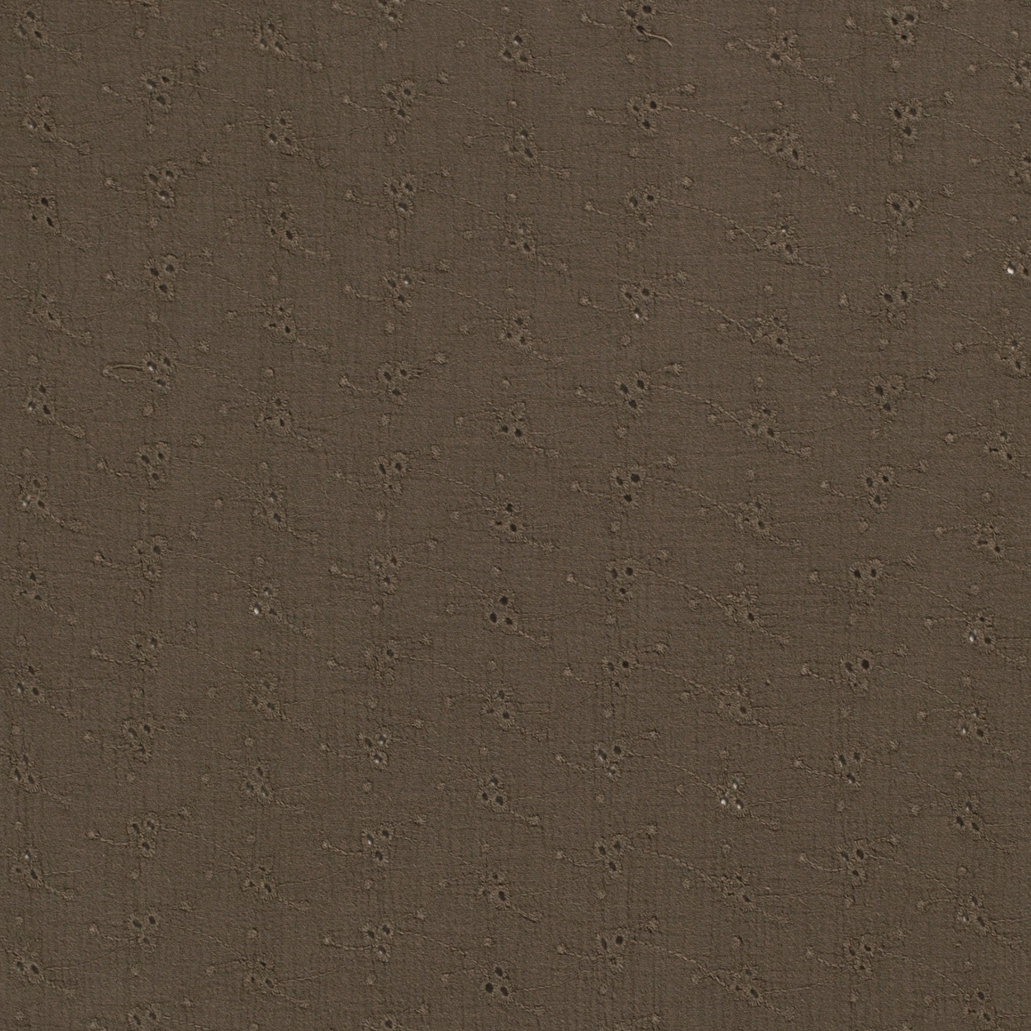 Baumwollstoff Musselin Double Gauze mit Stickerei, tannengrün